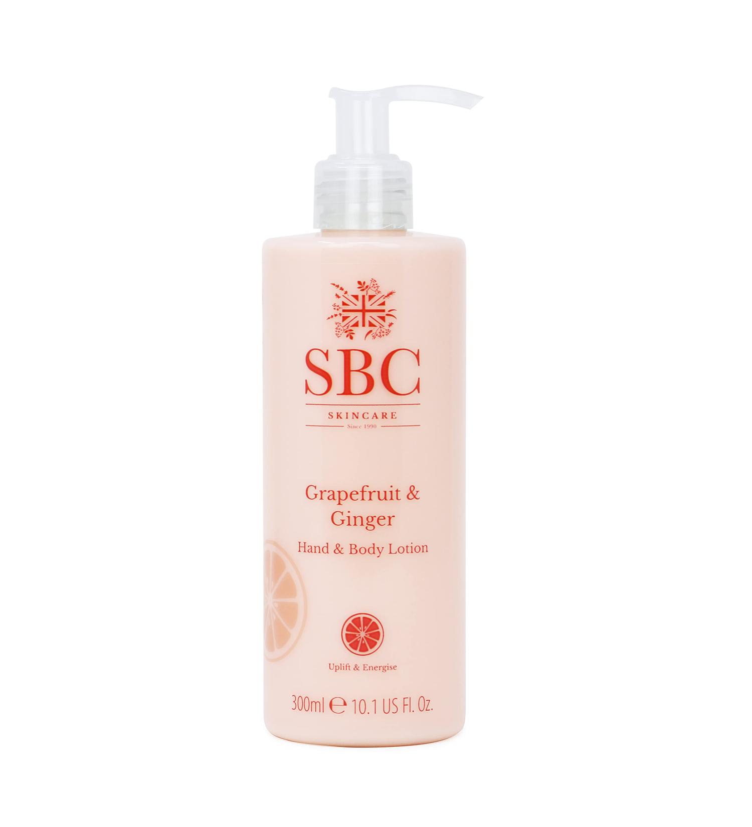 SBC Skincare Grapefruit & Ginger Hand & Body Lotion 300ml Zesty Non-Greasy Body Lotion Vegan Friendly - Buy Online on GoSupps.com