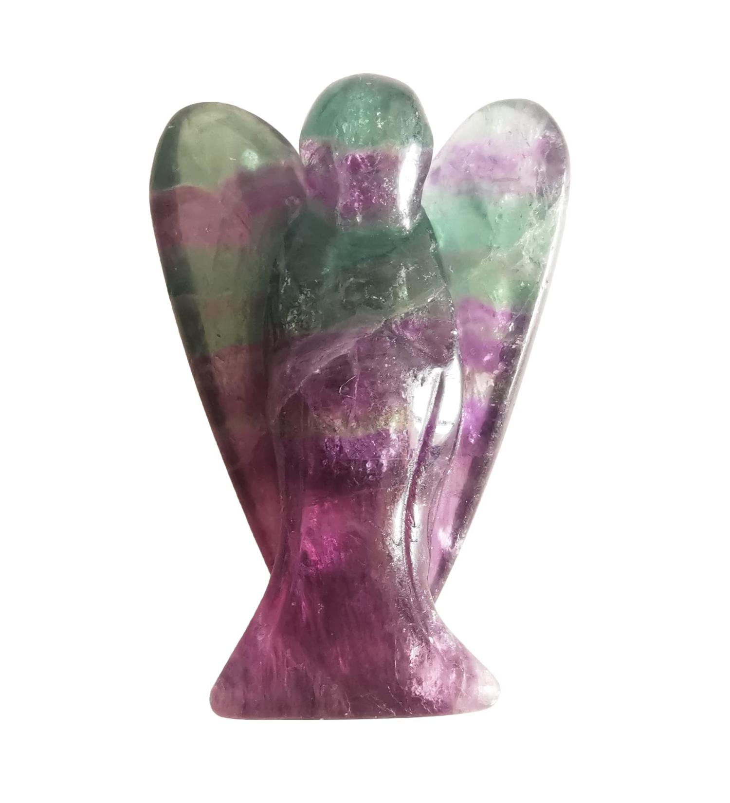 Shop Lovionus89 Hand-Carved Purple Fluorite Angel Statue - 5cm Healing Crystal Pocket Decoration - Buy Online on GoSupps.com