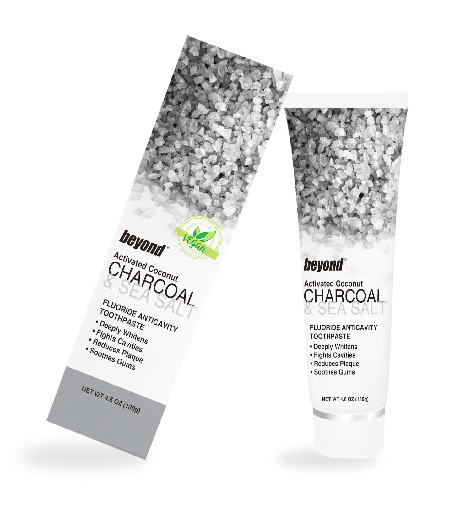BEYOND Charcoal & Sea Salt Toothpaste - Natural Whitener for Fresh Breath | International Shipping Available - Buy Online on GoSupps.com