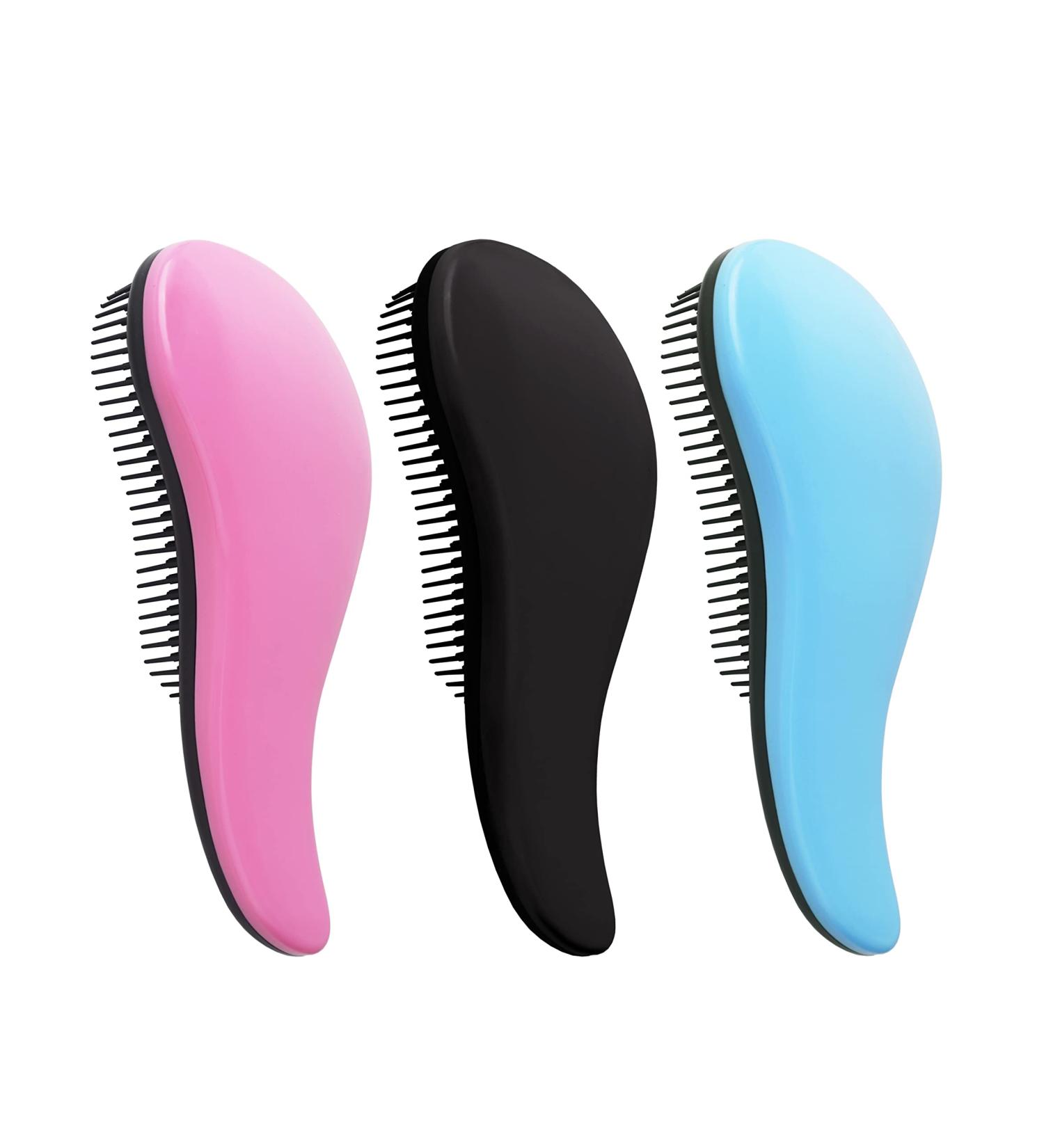 Detangler Brush Set - 3 Pcs for No Pain Detangling, Curly Hair, Women, Men & Kids - Buy Online on GoSupps.com