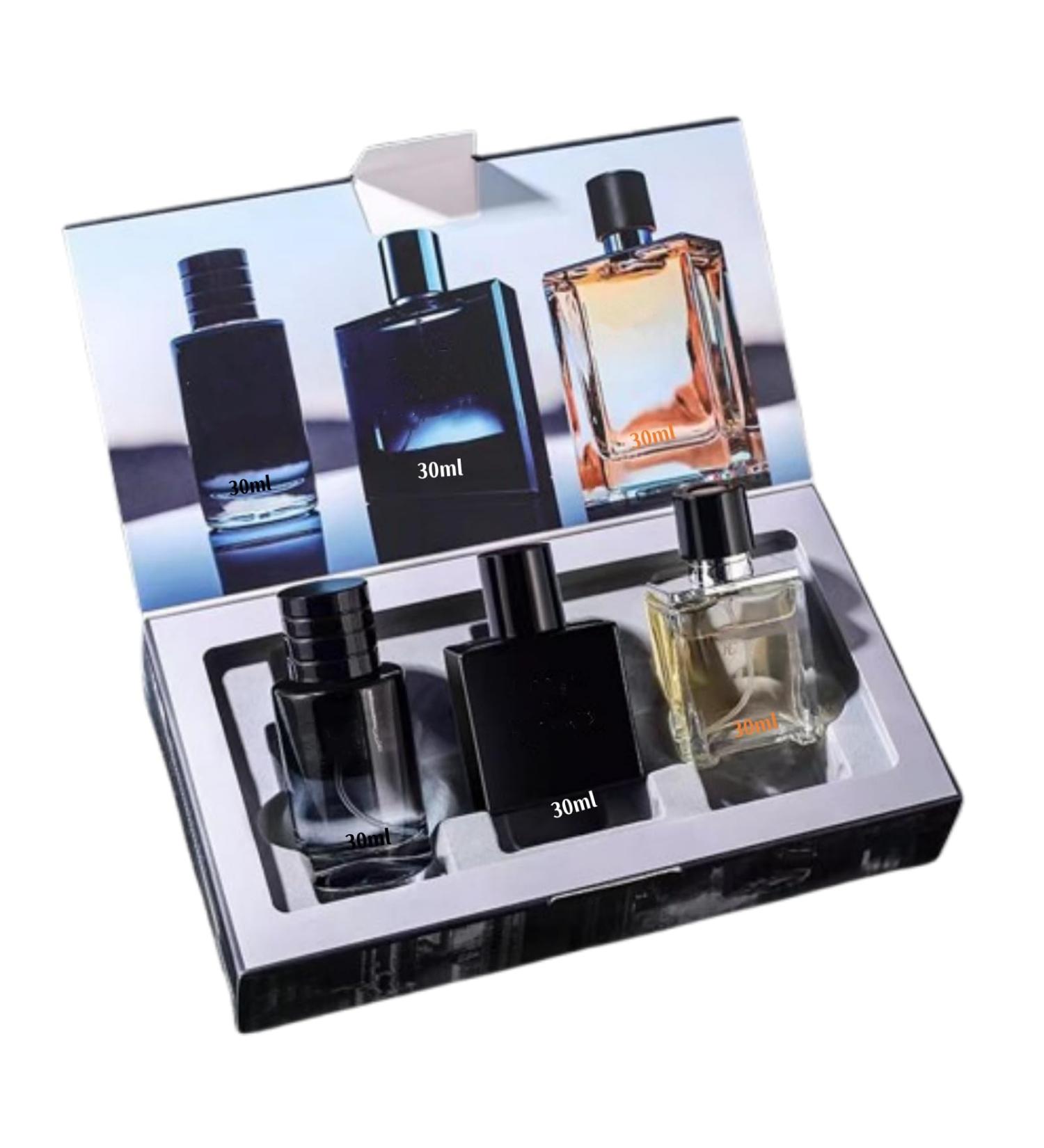 Men's 3 - Piece Set of Long - Lasting Perfume in Gift Box: Enchanting Jasmine Sweet Vanilla & Mysterious Sandalwood for Elegance and Freedom - A Fragrant Ambiance of Allure.30ml - Buy Online on GoSupps.com