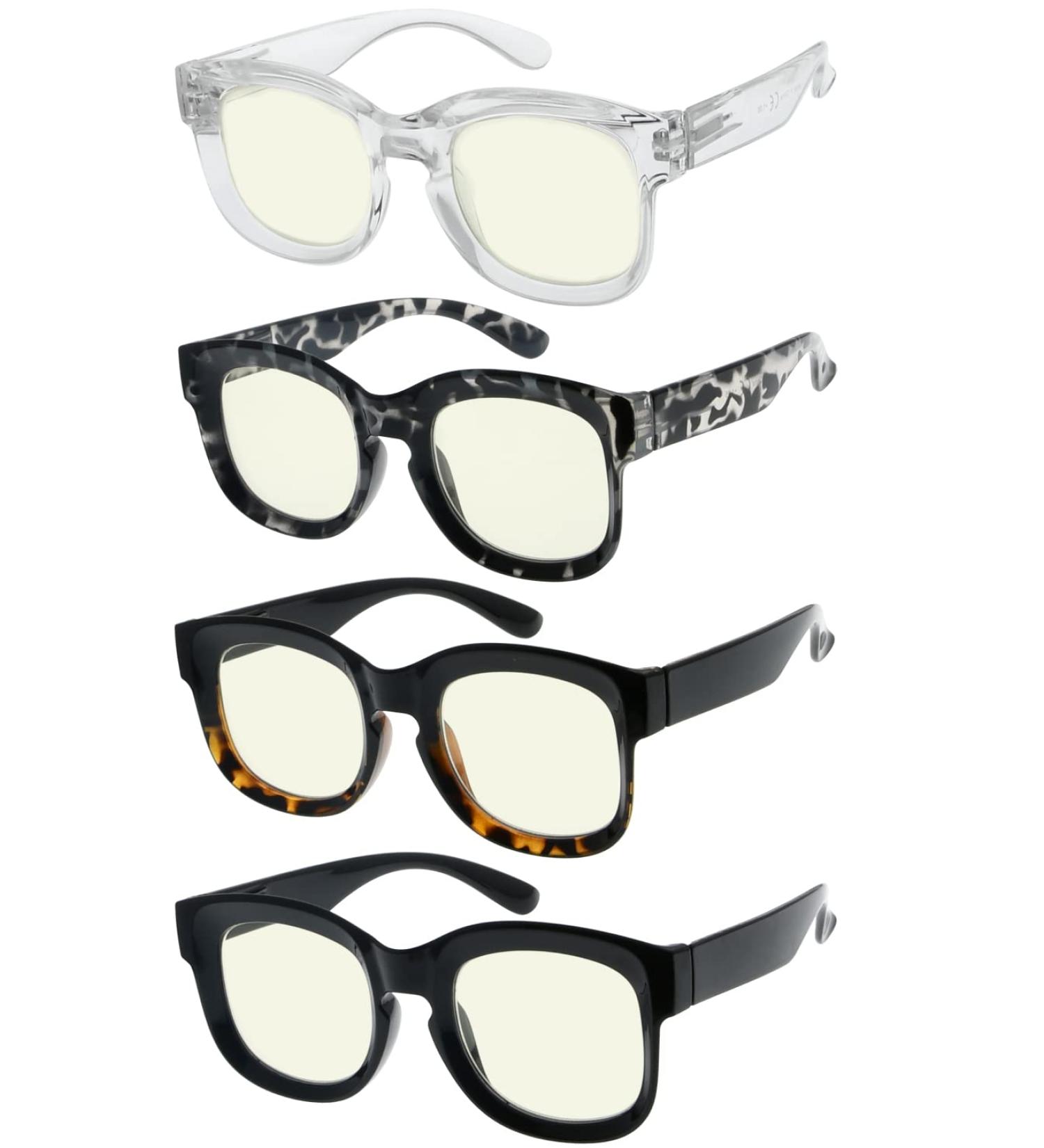 Eyekepper 4 Pack Blue Light Blocking Reading Glasses +0.75 - Large Frame Computer Readers - Buy Online on GoSupps.com