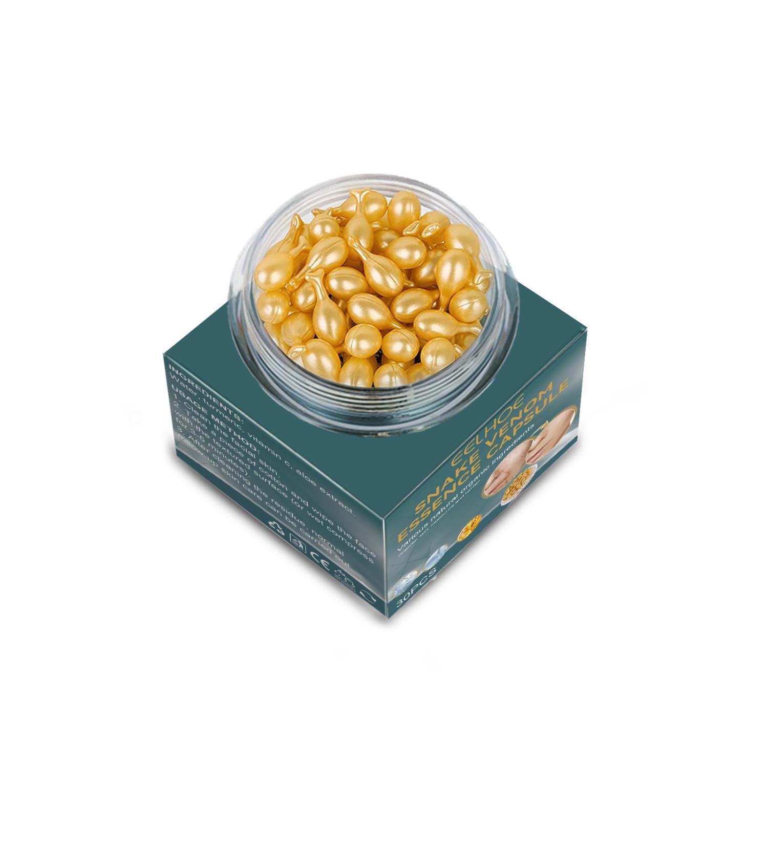 Rejuvenating Facial Serum Capsules with Hyaluronic Acid Amino Acids & Tocopherol Anti-Aging Formula for Fine Lines Wrinkles and Nourishing Skin 30pcs - Buy Online on GoSupps.com