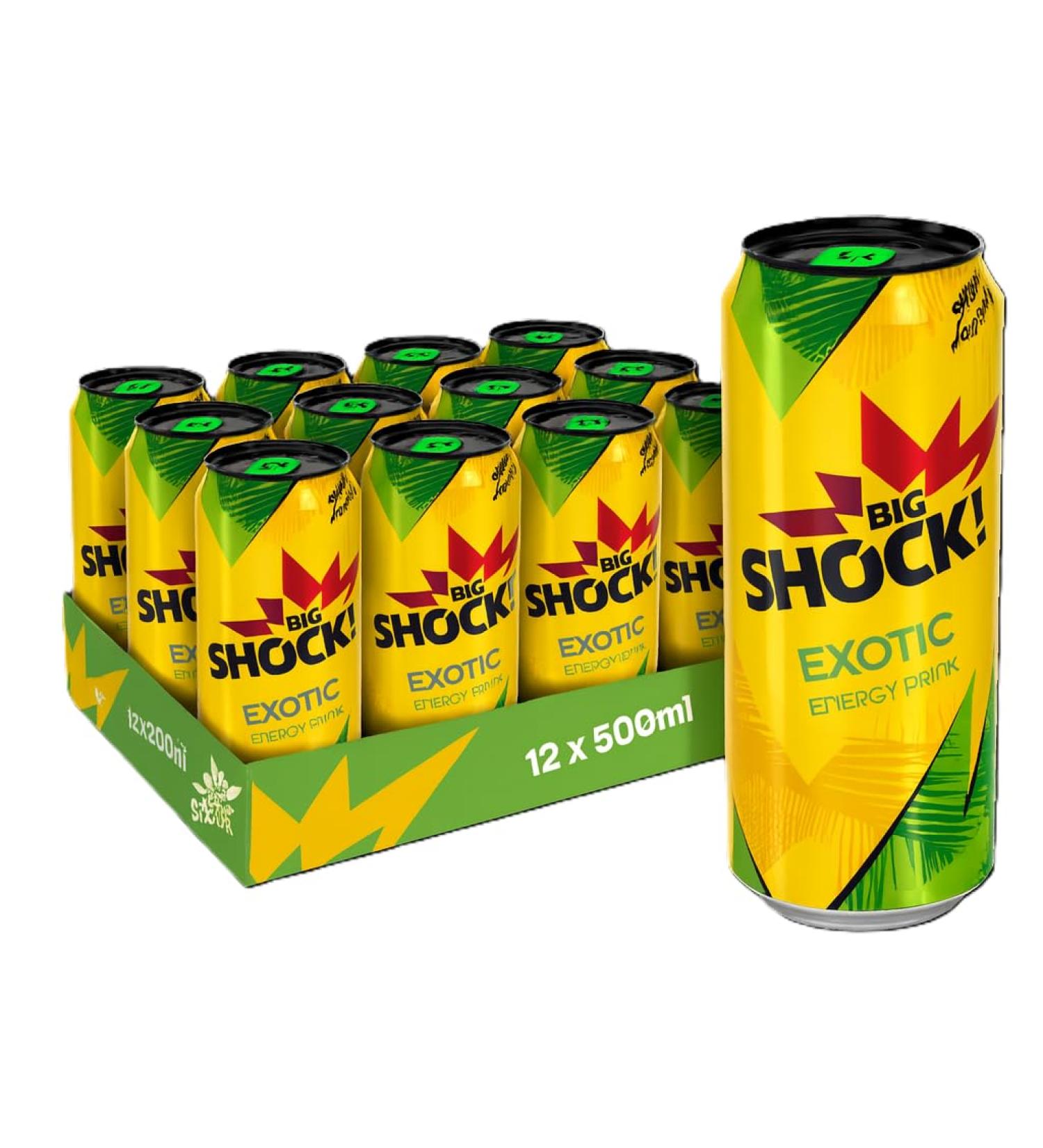 Big Shock sro BIG SHOCK Exotic Juicy Energy Drink 12 x 500 ml blik - Buy Online on GoSupps.com