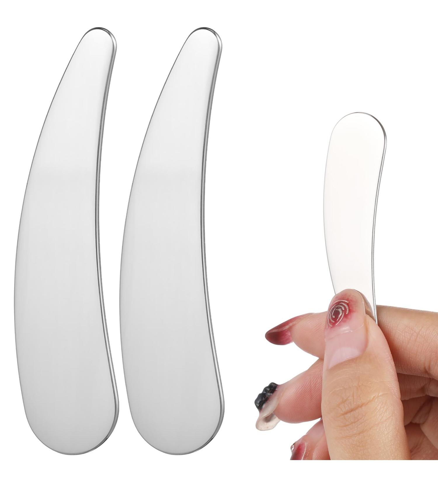 WOONEKY 2pcs Cosmetic Spatula Face Cream Spatula Makeup Spatula Mini Spatula Cosmetics Spatulas Reusable Lotion Spatula Make up Spatula Tool Face Spatula Makeup Scoop Spatula Beauty Scoop - Buy Online on GoSupps.com