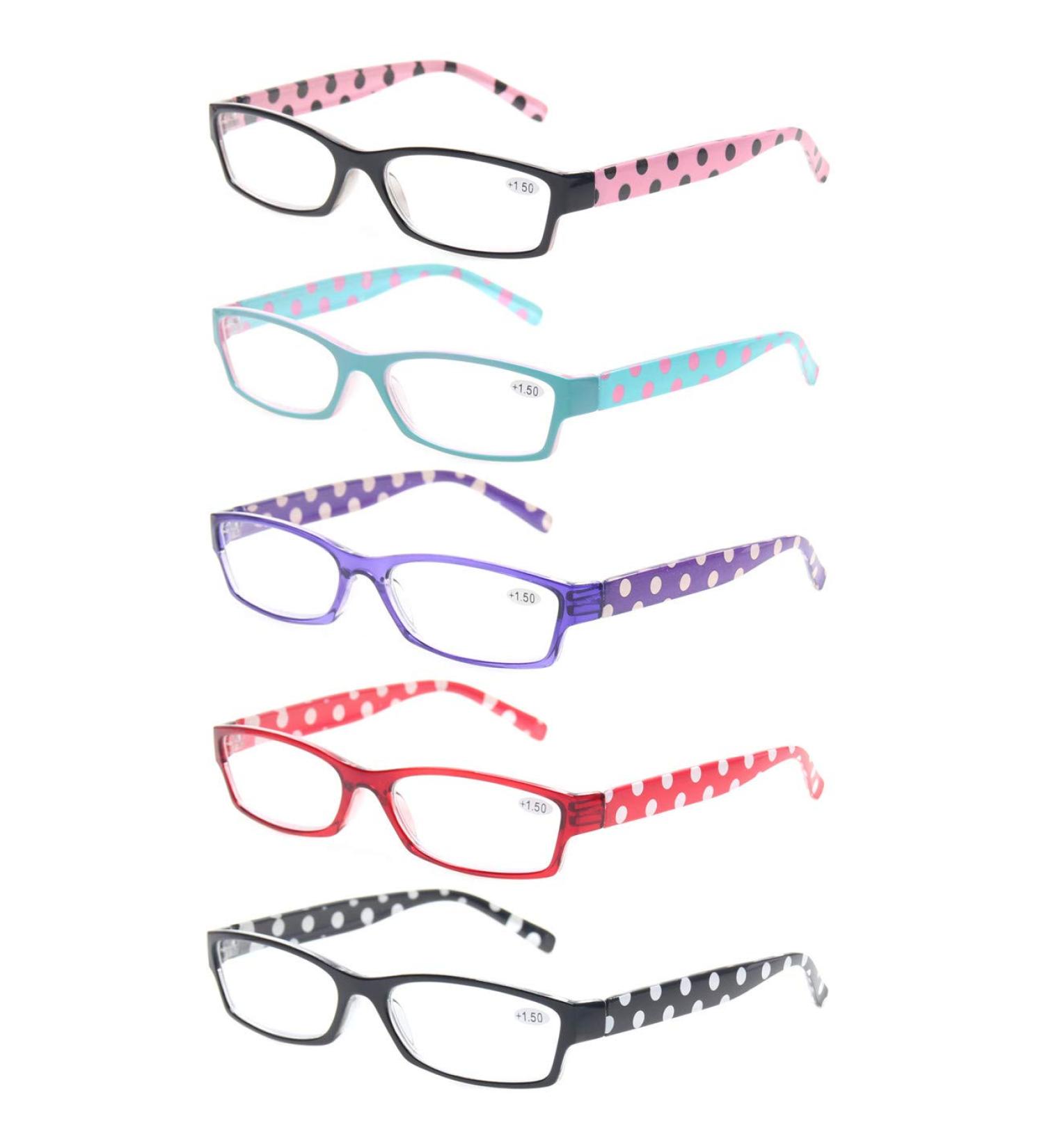 Kerecsen 5 Pack Reading Glasses for Women - Fashionable Quality Readers 2.0 Diopters Great Value Mix Colors - Buy Online on GoSupps.com