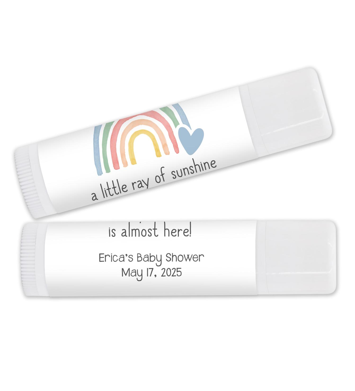 Rainbow Themed Baby Shower Personalized Lip Balm Rainbow Baby Announcement Lip Balm Favors for Bridal Shower (Set of 24) - Buy Online on GoSupps.com