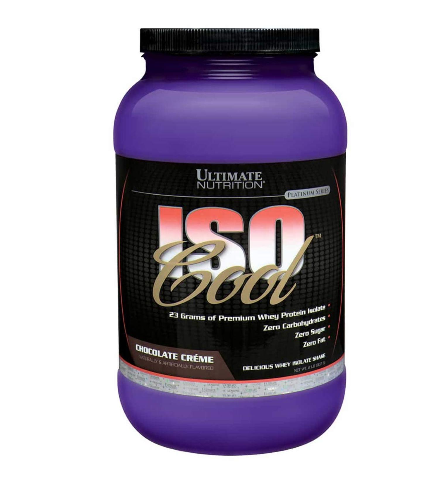 Ultimate Nutrition ISO Cool Whey Isolate Protein Powder - Keto Friendly - Sugar Carb and Fat-Free - 23 Grams of Protein Per Serving Chocolate 2 Pounds