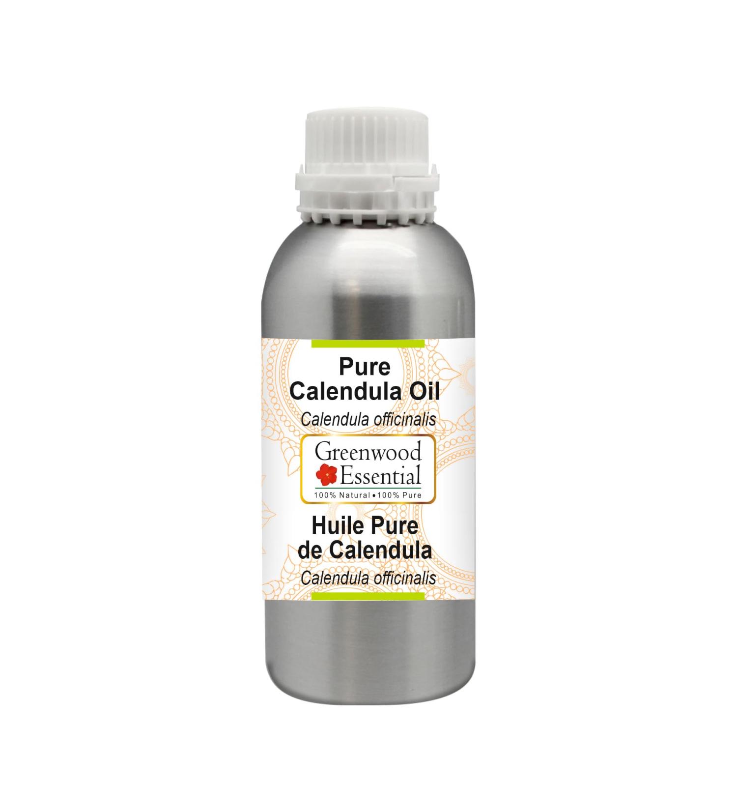Buy Greenwood Essential Natural Calendula Oil (630ml) - Therapeutic Quality for Hair Skin & Aromatherapy - International Shipping - Buy Online on GoSupps.com