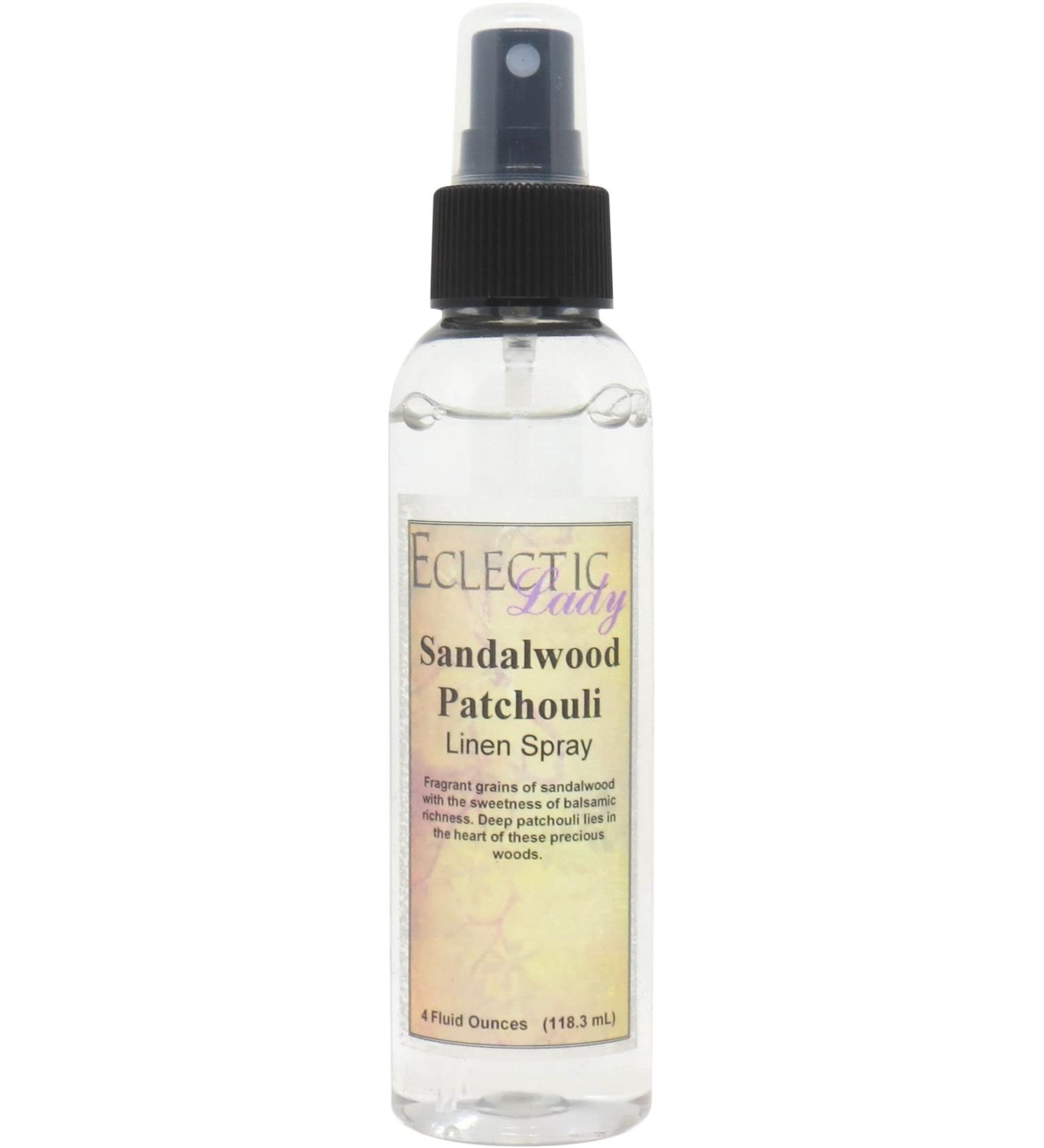 Sandalwood Patchouli Linen Spray (Double Strength) 2 ounces - Eclectic Lady Sheet and Linen Spray - No Artificial Colors Parabens or Preservatives - Long-Lasting Scent for Bed Fabric & Pillow Sandalwood Patchouli 1 Fl Oz (Pack of 2) - Buy Online on GoSupps.com