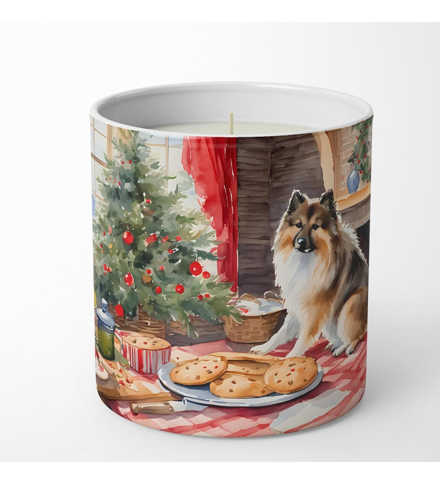 Caroline's Treasures Keeshond Christmas Cookies Soy Candle - 10 oz Decorative Home Decor Perfect Gift for Bedroom Kitchen Bath & Office - Buy Online on GoSupps.com
