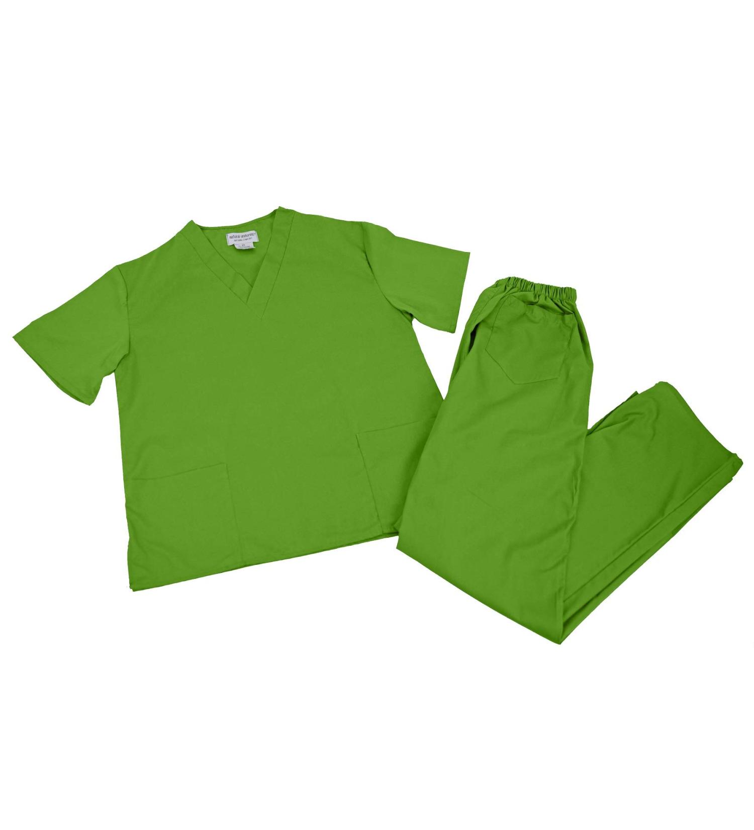 M&M SCRUBS Men Scrub Set Medical Scrub Top and Pants Small Lime Green