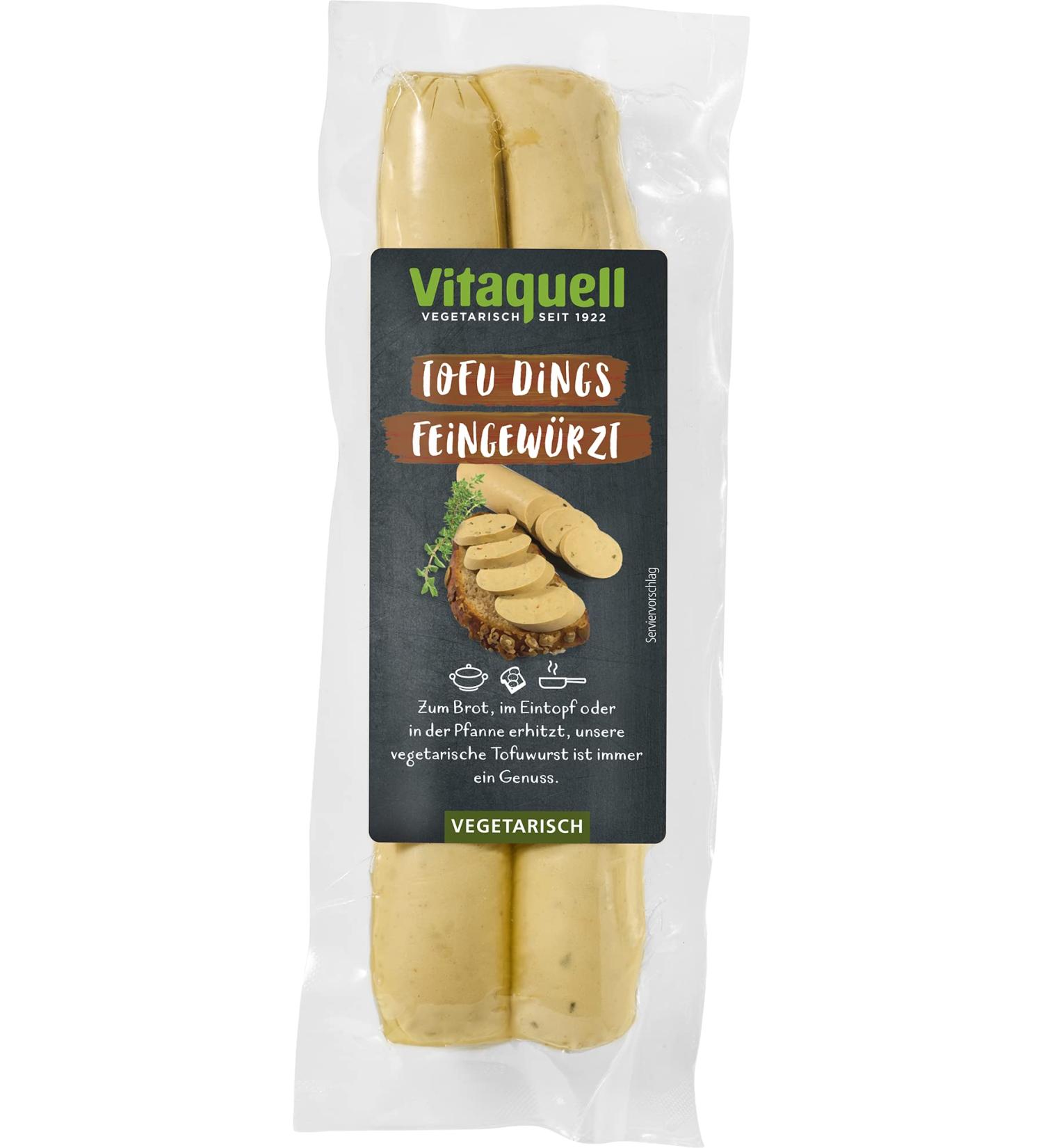 Vitaquell Tofu-Dings finely seasoned 2 x 75 g vegetarian tofu sausage