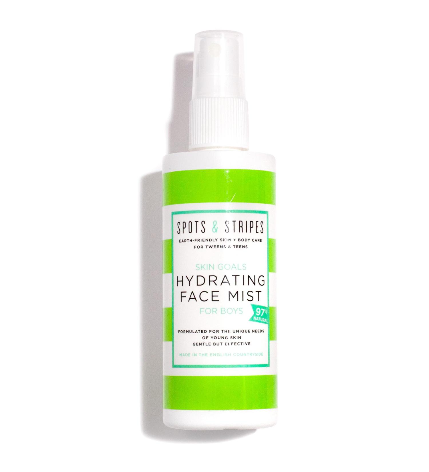Skin Goals Hydrating Face Mist for Boys - 97% Natural Moisturising Spray with Hyaluronic Acid, Aloe Vera and Cucumber - Combats Blemishes - 125ml - Buy Online on GoSupps.com