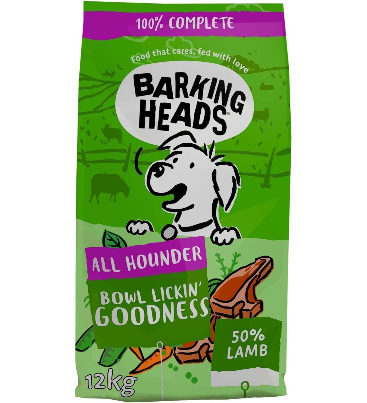 Barking Heads Complete Dry Dog Food 12kg - Adult All Hounder Bowl Lickin' Goodness Lamb - Natural Everyday Immunity & Vitality - Vet Approved Lamb 12 kg (Pack of 1) - Buy Online on GoSupps.com