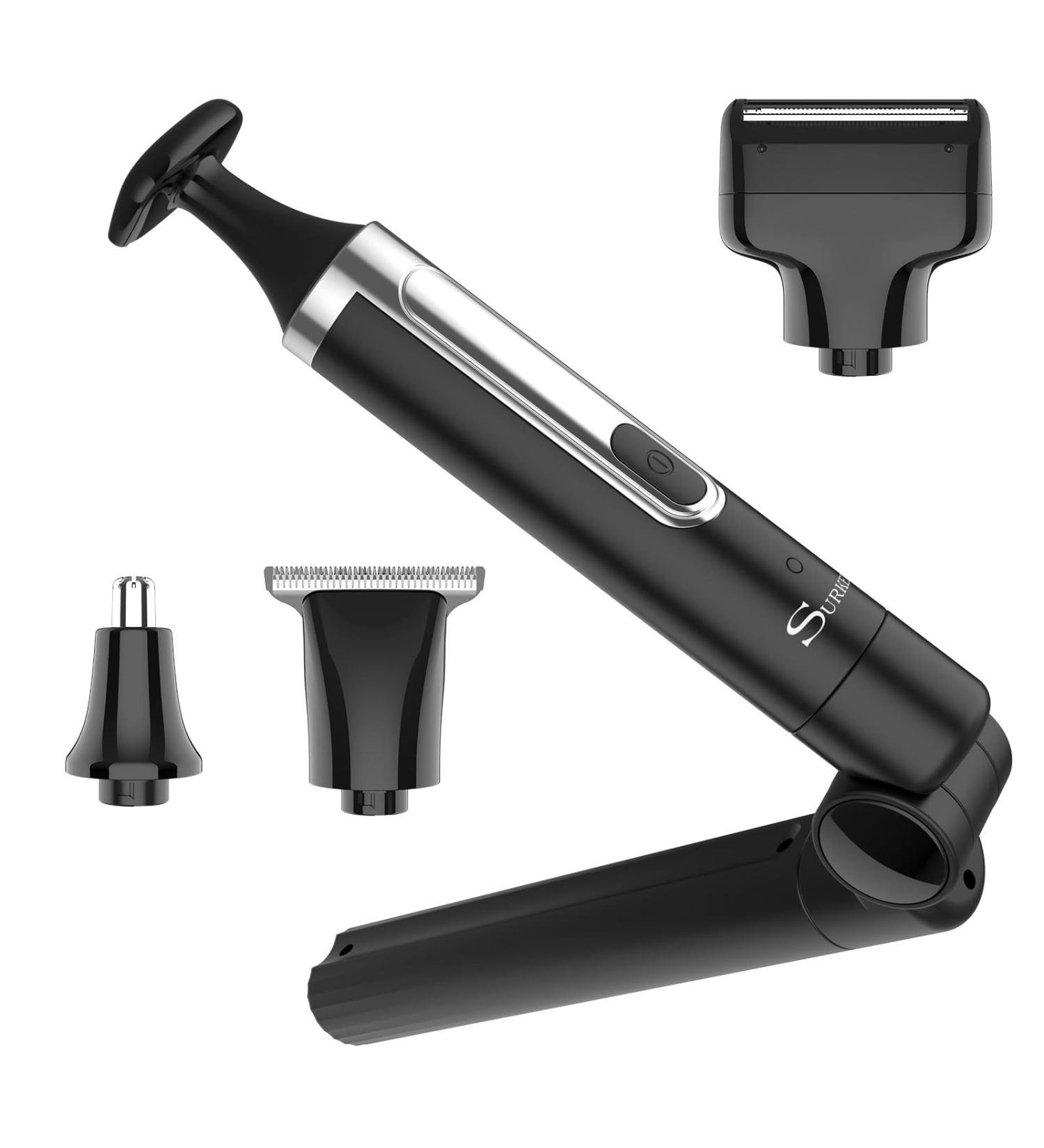 SURKER Electric Back Shaver & Body Grooming Kit - Cordless Hair Clipper for Men with Adjustable Handle - Waterproof and Multi-functional - Buy Online on GoSupps.com
