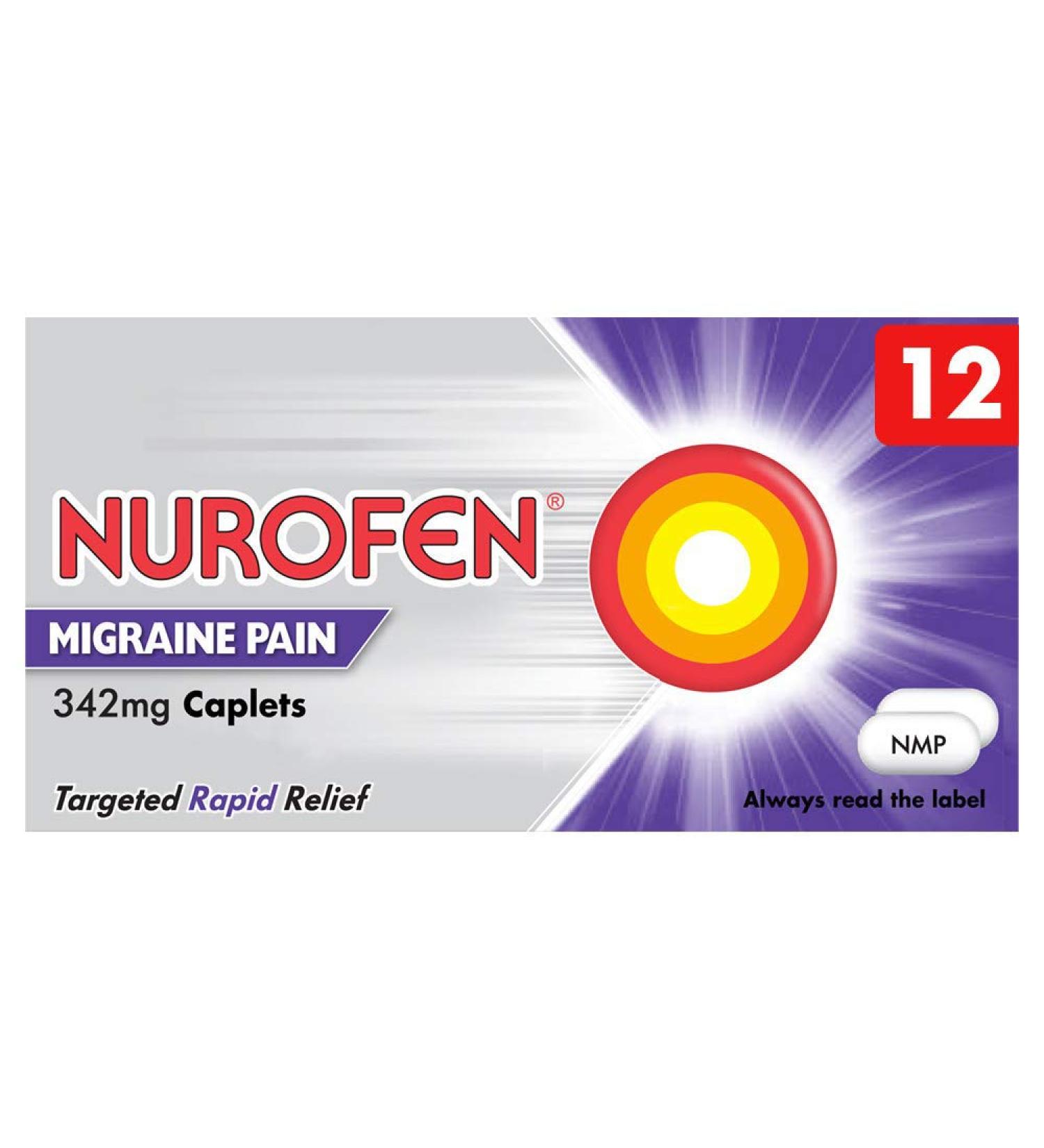 Nurofen Migraine Pain 342mg Caplets - Fast Relief for Migraine Headaches - Buy Online on GoSupps.com