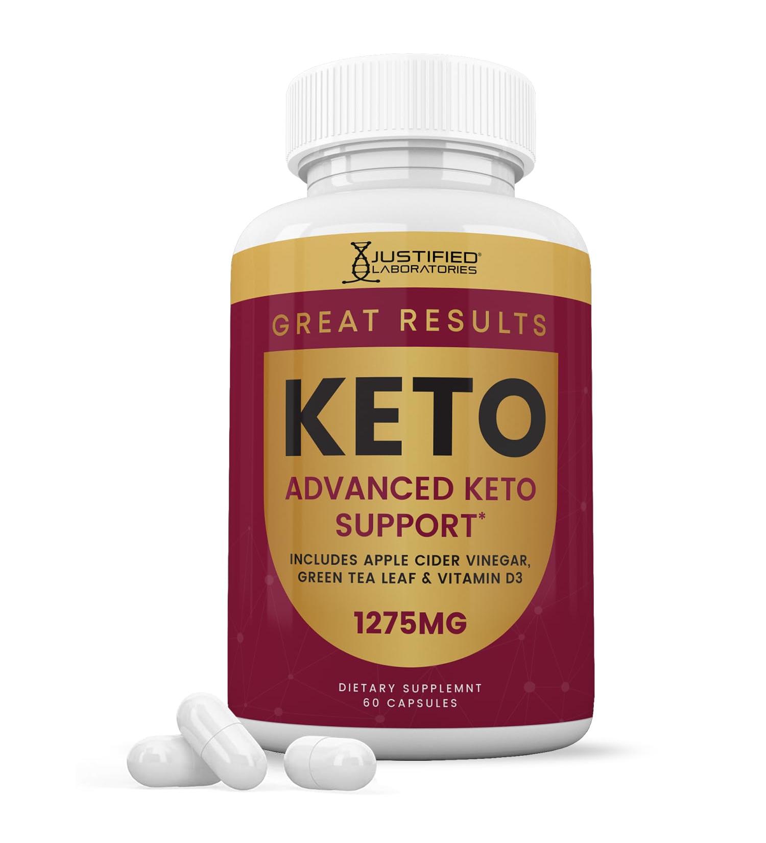 Justified Laboratories Great Results Keto ACV Pills 1275MG Formulated with Apple Cider Vinegar Keto Support Blend 60 Capsules (1 Bottle) 1 Count (Pack of 1) - Buy Online on GoSupps.com