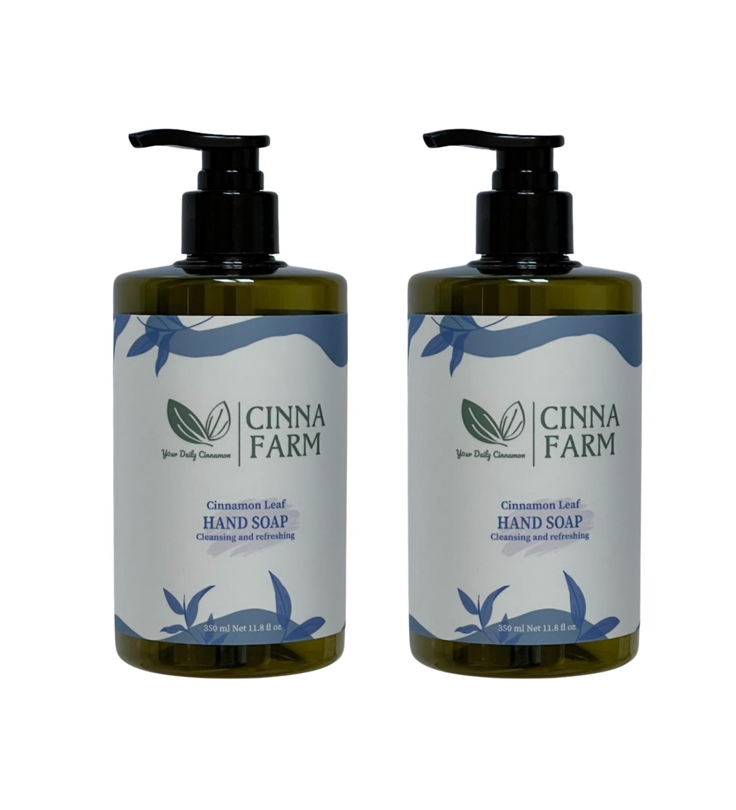 CinnaFarm Hand soap from Cinnamon leaves extraction cleansing and refreshing natural ingredients vitamin B5 no artificial flavors fulfates and silicones free 2-Pack (11.8 oz each) - Buy Online on GoSupps.com