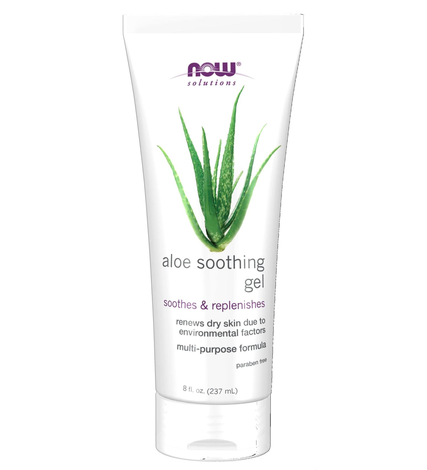 NOW Solutions Aloe Soothing Gel 8oz - After Sun Soothing & Replenishing Formula - Buy Online on GoSupps.com