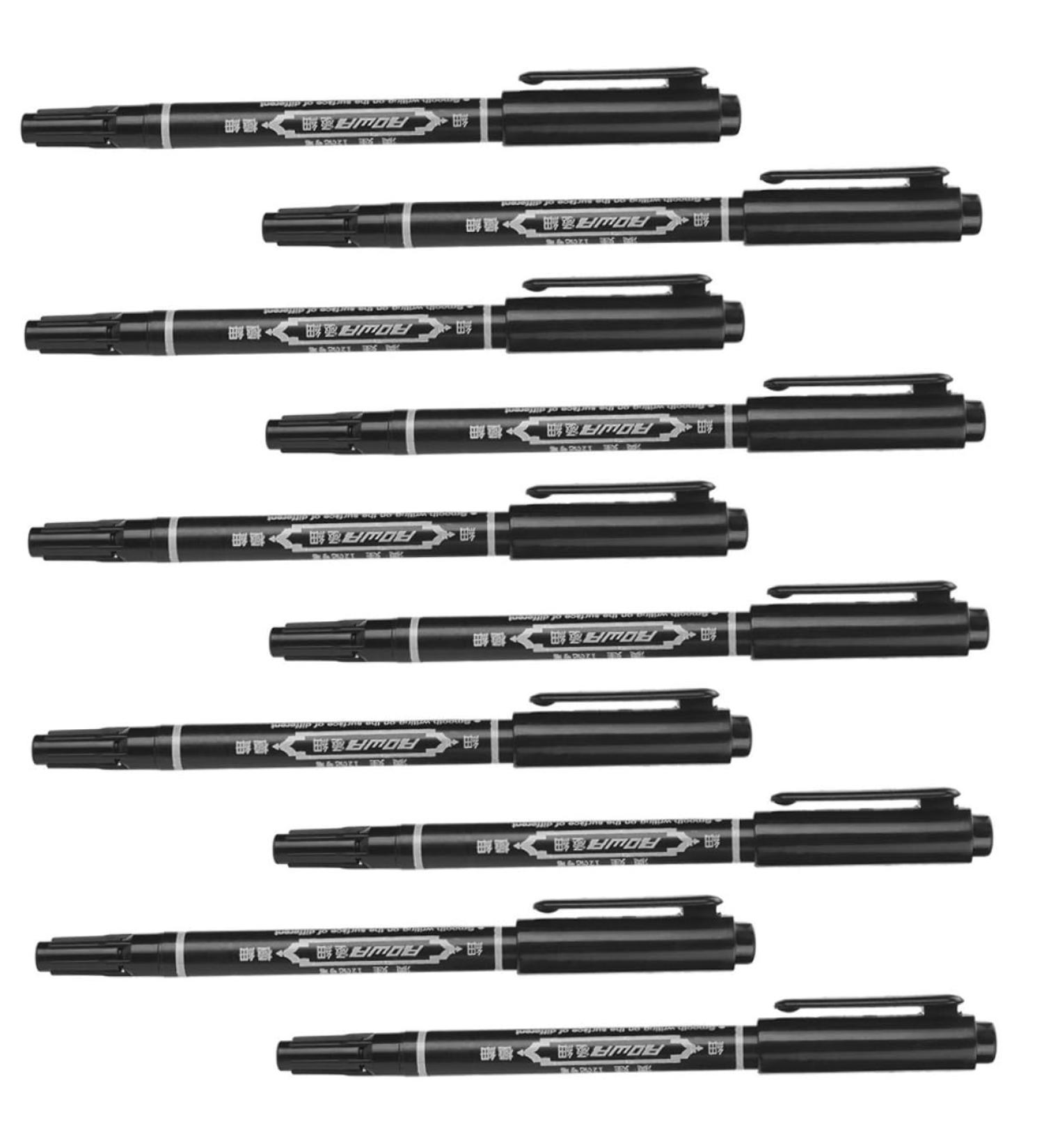 FOMIYES 10pcs Eyebrow Marker Pen Lip Mapping Pen Eyebrow Tattoos Pen Marker Pens Body Eyebrow Pencil Plastic 13.9x1.8cm Black - Buy Online on GoSupps.com