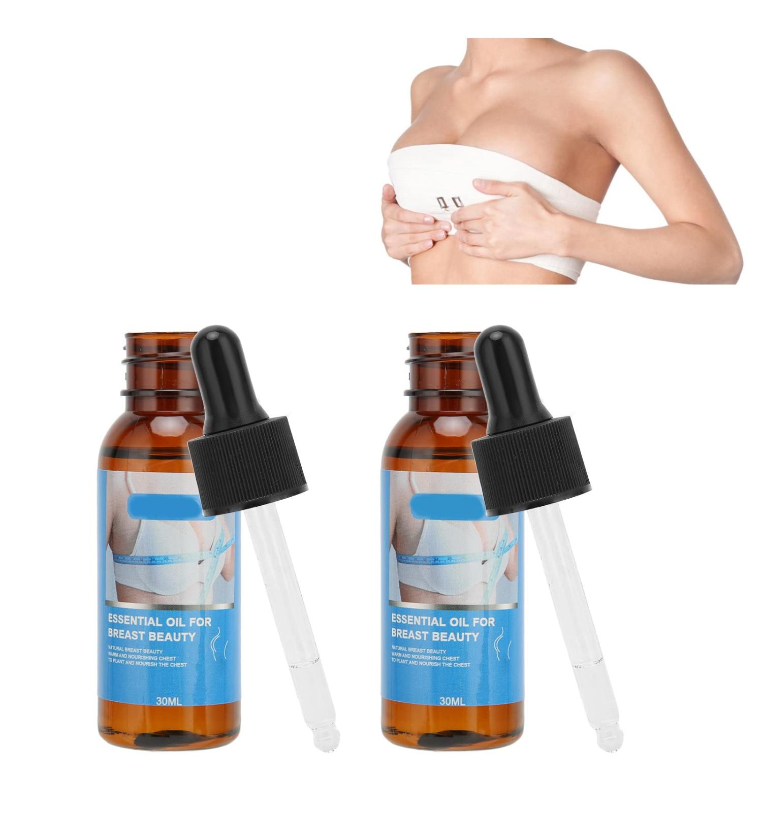 Essential Breast Oil - 2 Piece Set for Fuller Nourished and Tightened Breasts | Moisturizing & Massaging Oil for Breast Enlargement - Buy Online on GoSupps.com