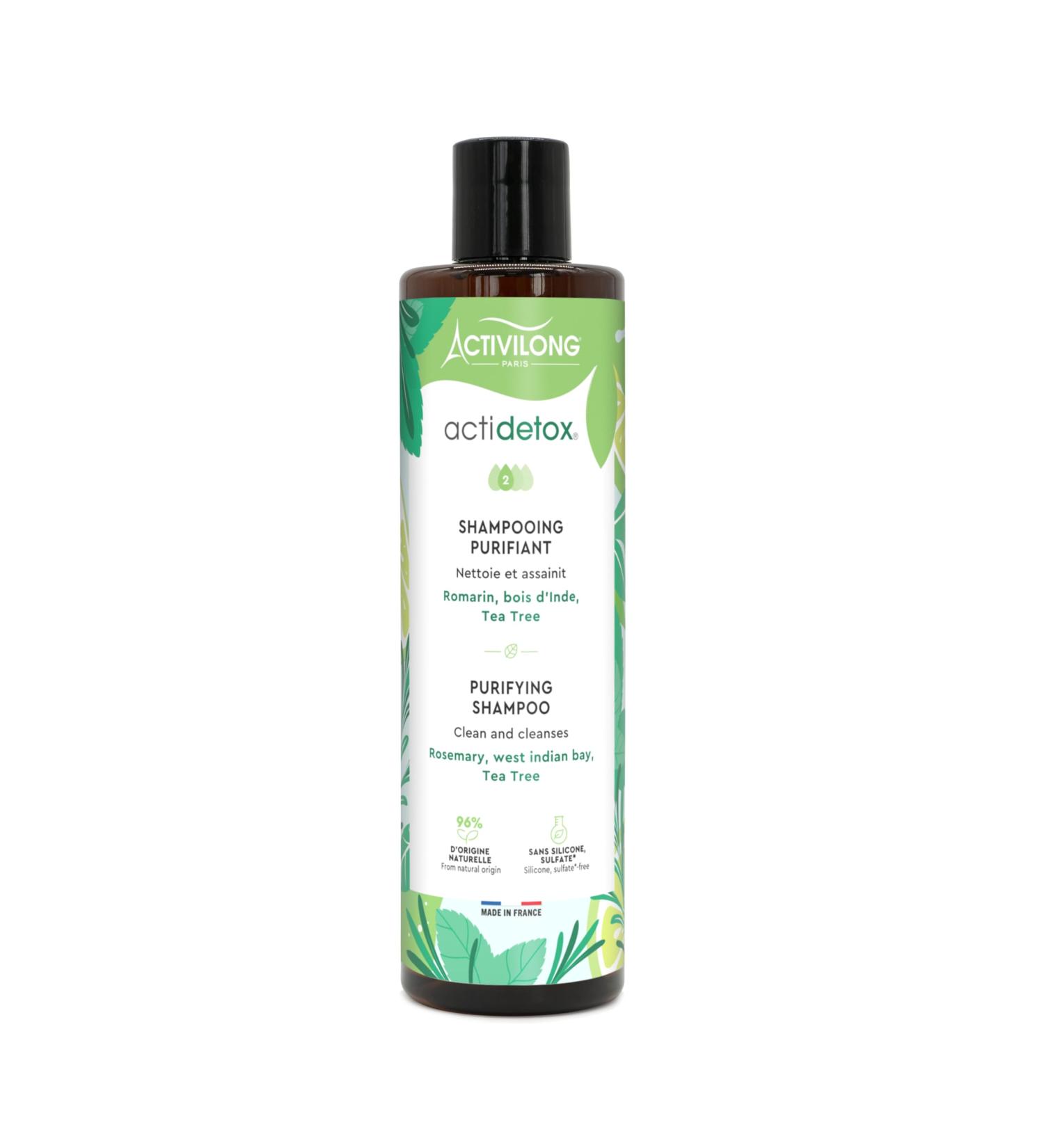 ACTIVILONG - Actidetox Purifying Shampoo - Cleanses and Sanitizes - 96% Natural Ingredients - Made In France - 300ml - Buy Online on GoSupps.com