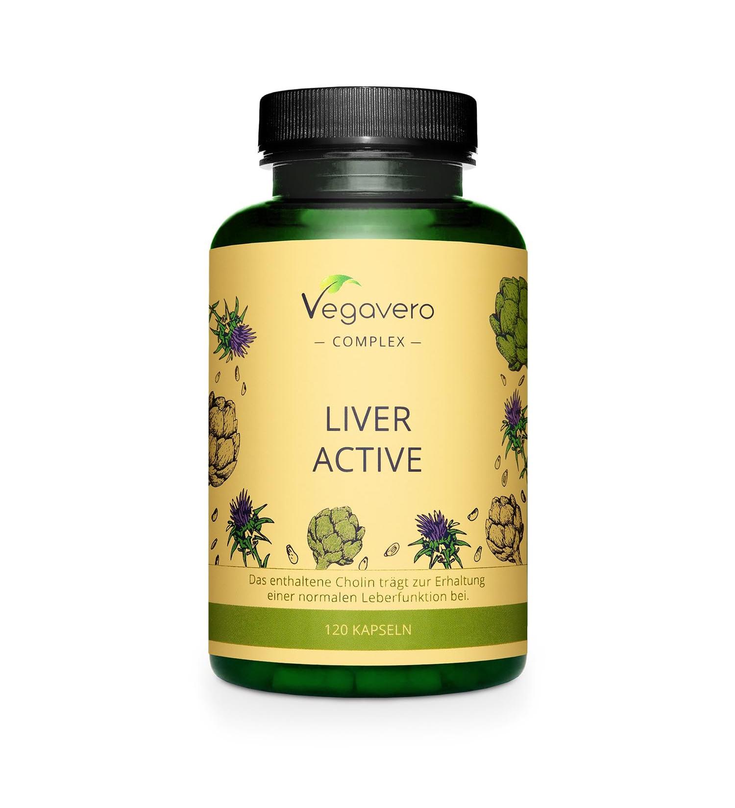 Vegavero Liver Support Supplements with Artichoke, Chicory & Choline | Natural Detox & Repair | 120 Vegan Capsules - Buy Online on GoSupps.com