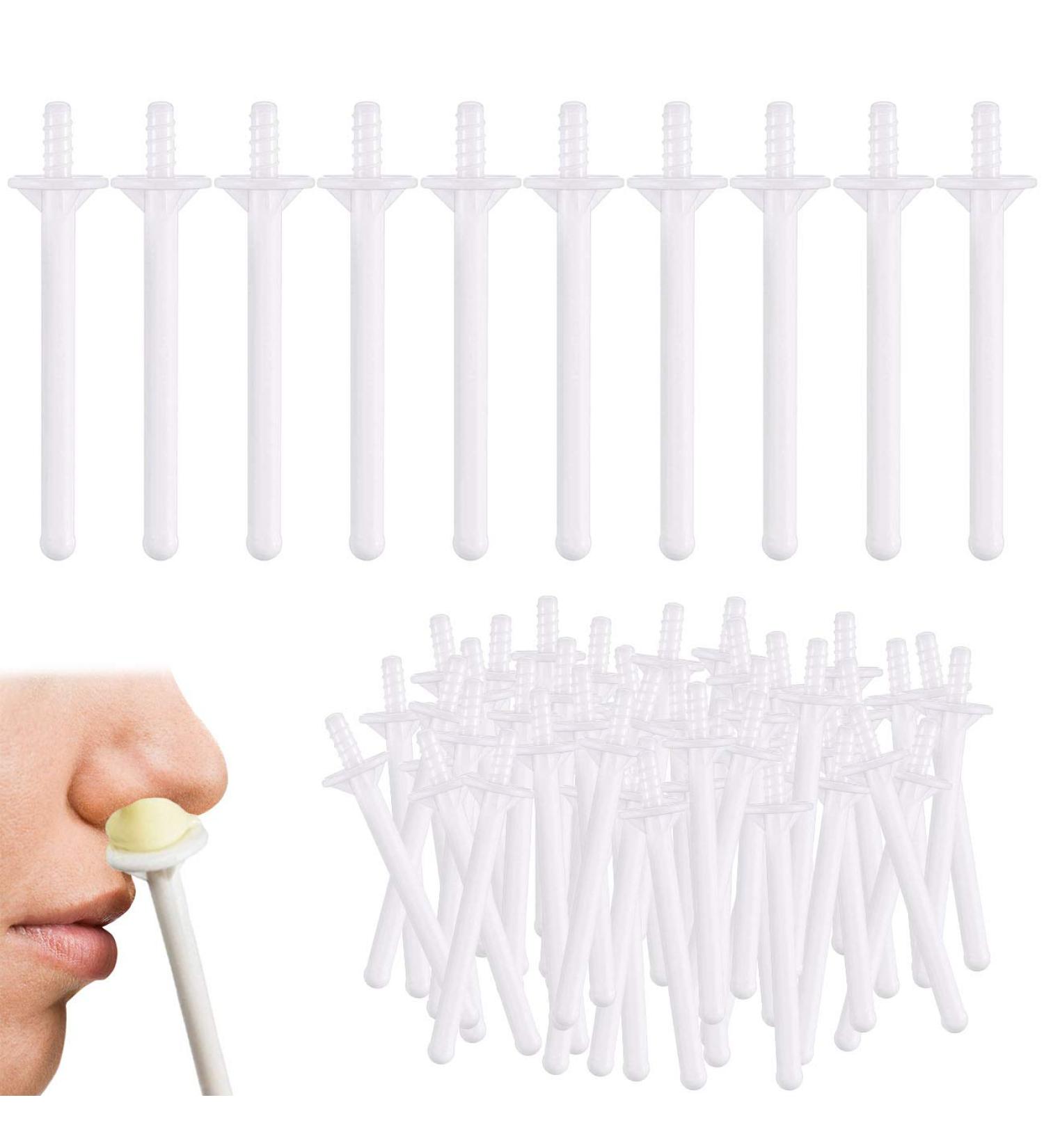 60-Piece Plastic Nose Wax Sticks | Nose Wax Applicators for Hair Removal and Nostril Cleaning - Buy Online on GoSupps.com