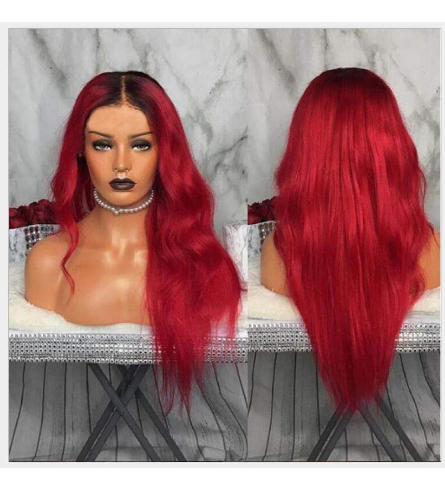 BGHJUE Short Ombre Red Curly Synthetic Wig for Women | Realistic Temperature Fiber Hair - Buy Online on GoSupps.com