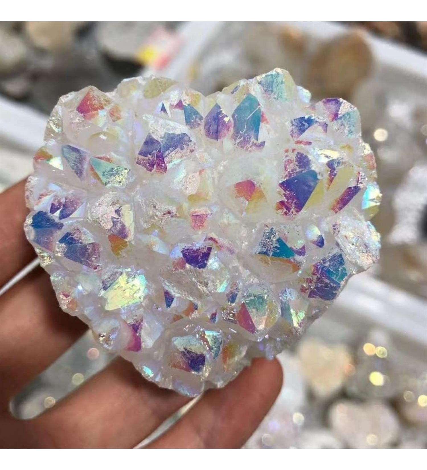 1 Pack of 100-200 Grams Natural Heart Shaped Raw Quartz Crystal Cluster Specimen Rainbow Halo Gemstones Collection Crystal Cluster (Color : 2pcs) - Buy Online on GoSupps.com