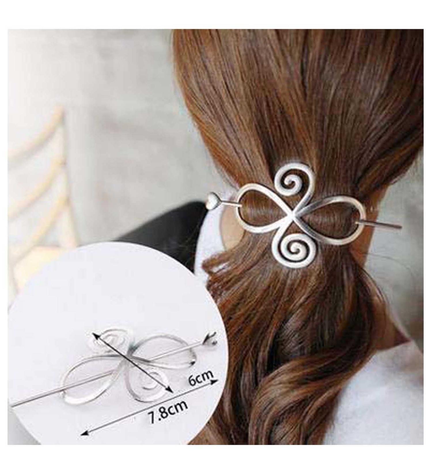 Yheakne Vintage Celtic Knot Hair Slide Pin Silver Celtic Infinity Hair Barrette Long Hair Pin Pin Bun Holder Clips Decorative Hair Accessories for Women and Girls - Buy Online on GoSupps.com
