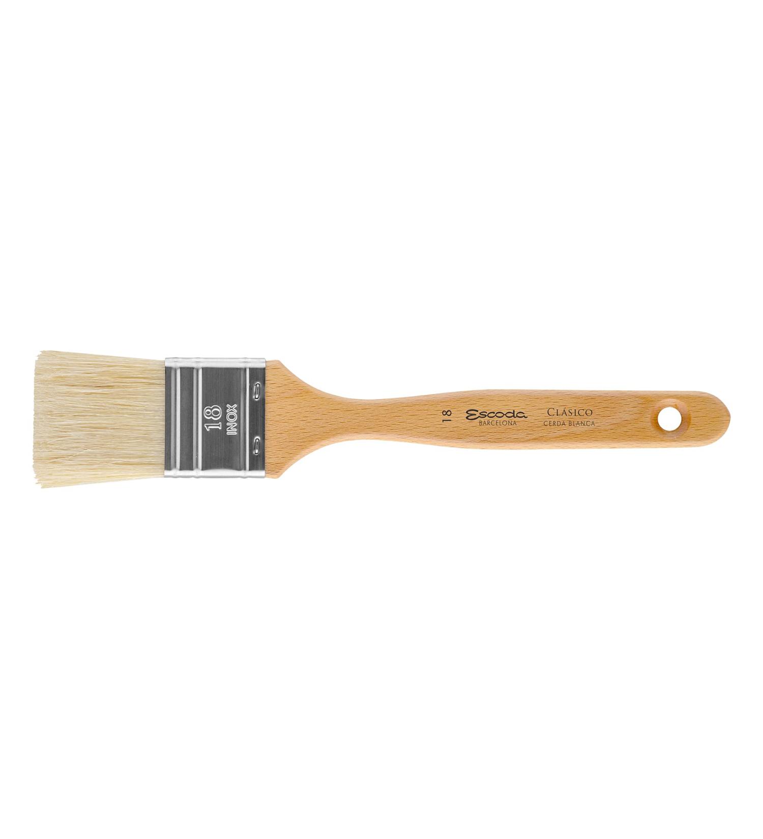Escoda Clasico 2360 Flat Mottler Brush | Size 18 Chungking Hog Bristle for Oil & Acrylic Painting - Buy Online on GoSupps.com