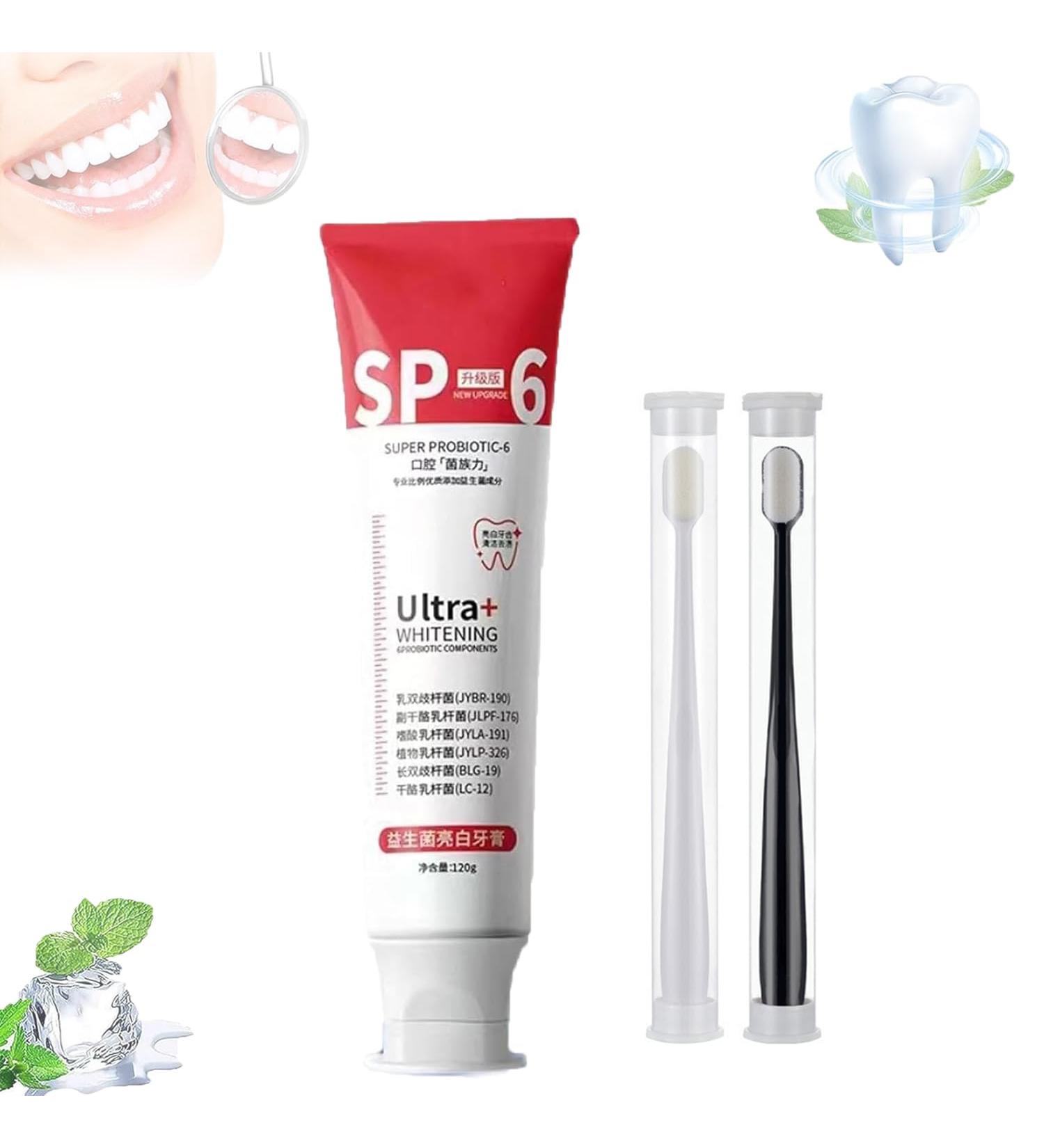 SP-6 Ultra Whitening Toothpaste - Probiotic Brightening & Deep Cleaning Care (1PC Red) - Buy Online on GoSupps.com
