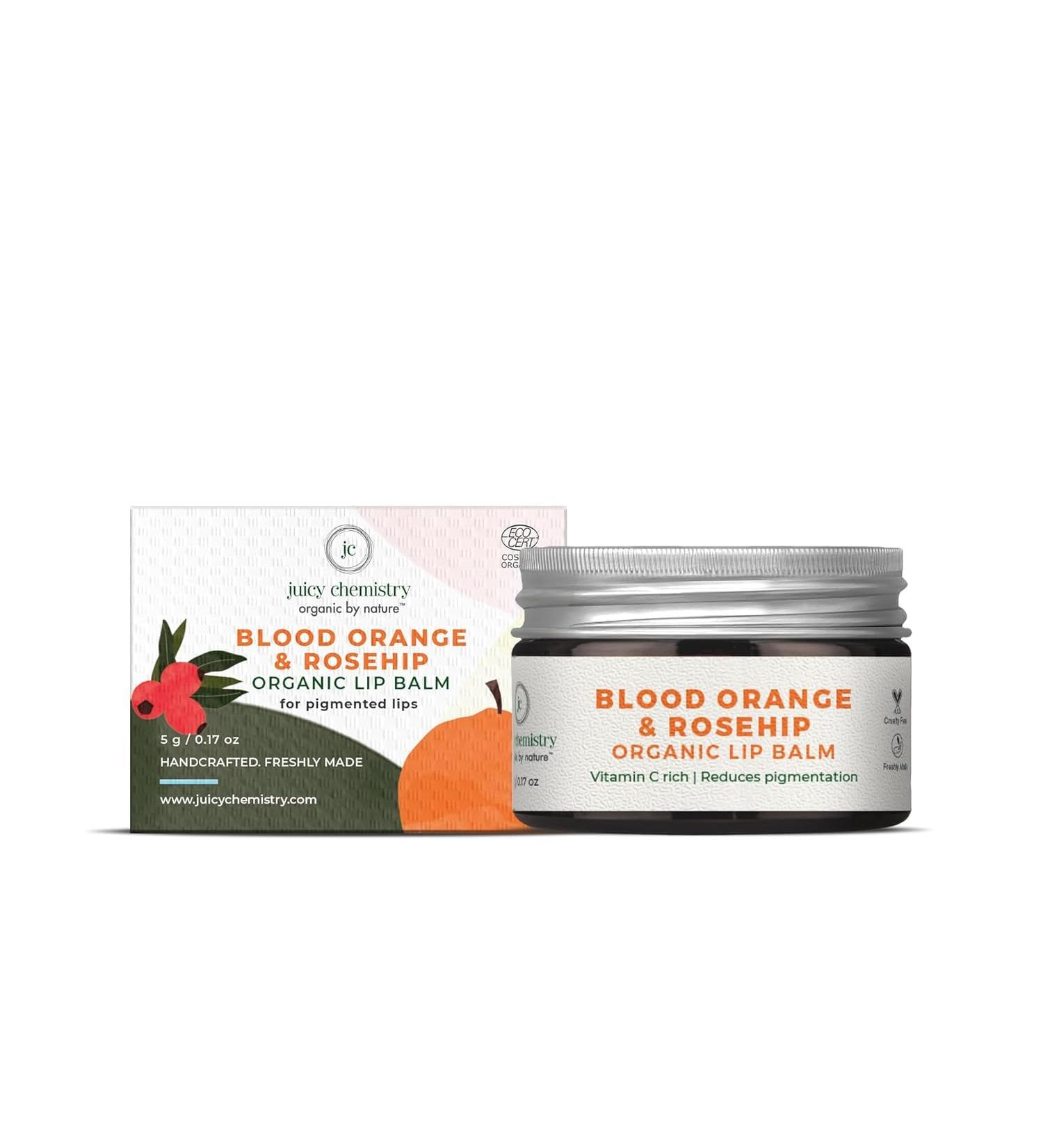 Organic Orange & Rosehip Lip Balm | Nourishing Balm for Dry Chapped Lips | Ecocert Certified Clinically Tested Cruelty-Free Vegan - 5 gm - Buy Online on GoSupps.com