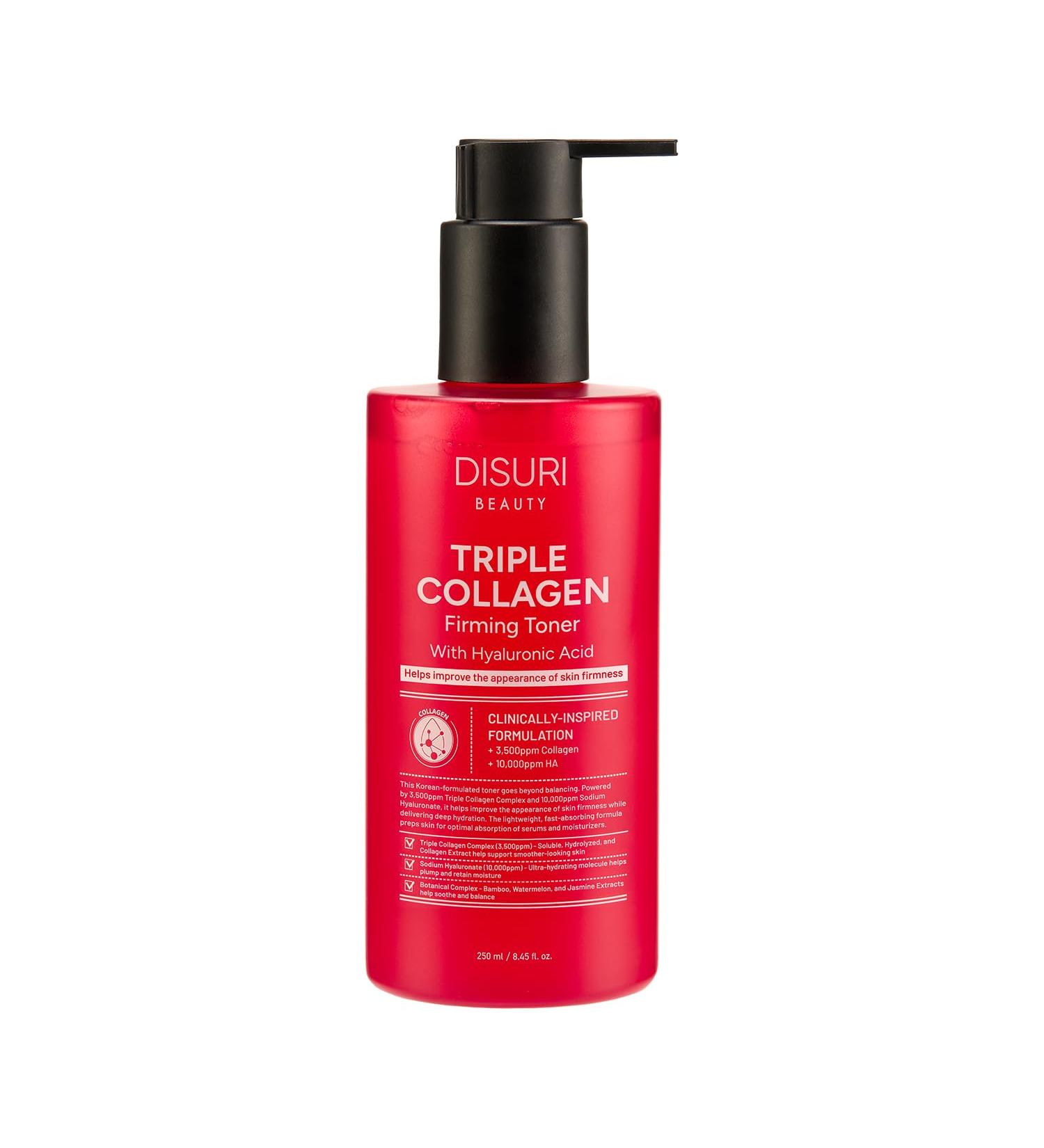 DISURI Beauty Korean Collagen Firming Toner | 3 500ppm Triple Collagen + 10 000ppm Hyaluronic Acid | Anti-Aging Face Prep for Urban Stress & Dehydration | 8.45 oz | Made in Korea - Buy Online on GoSupps.com