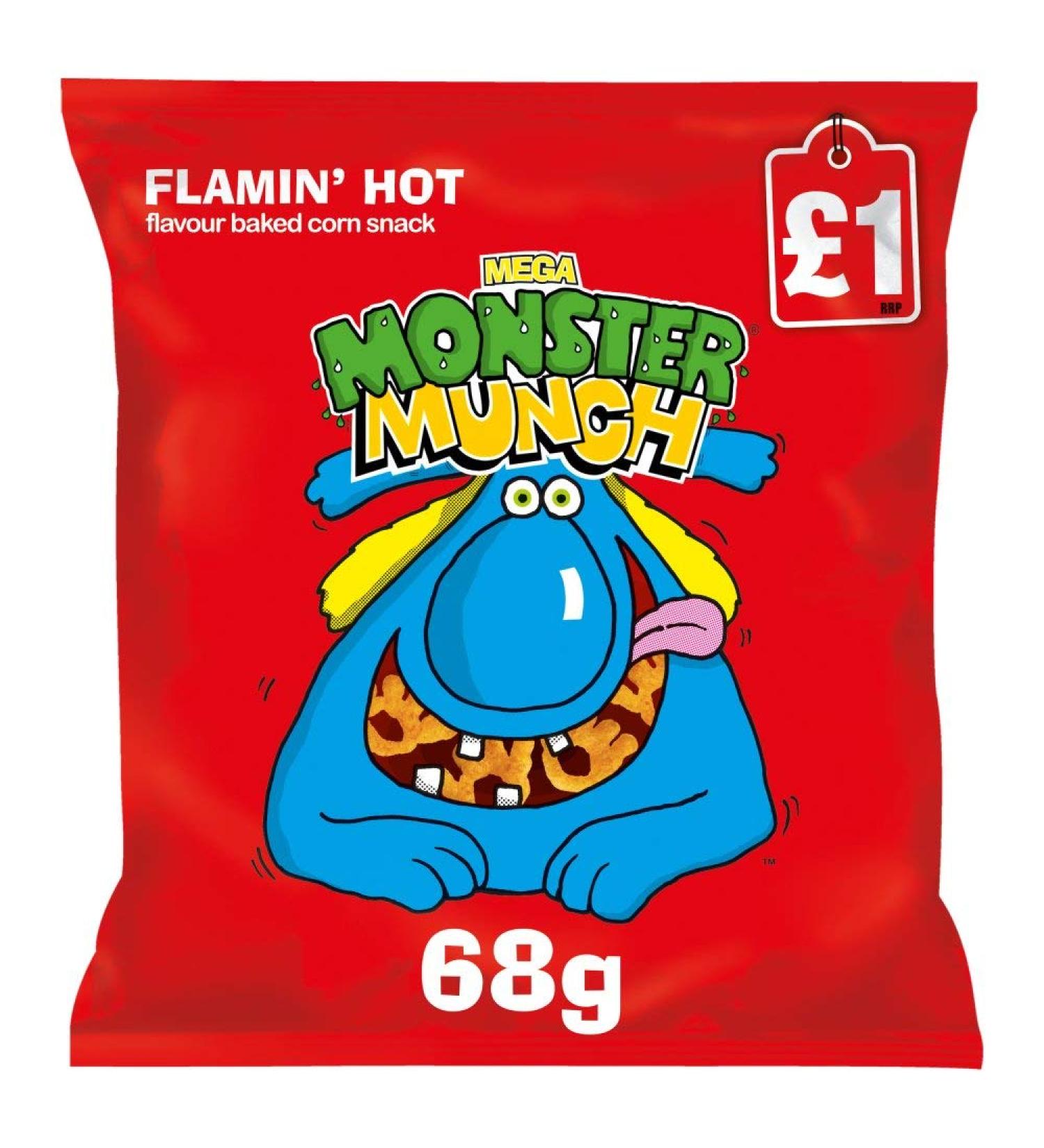 Monster Munch Mega Montser Munch Flamin'hot Snacks 68g x 12