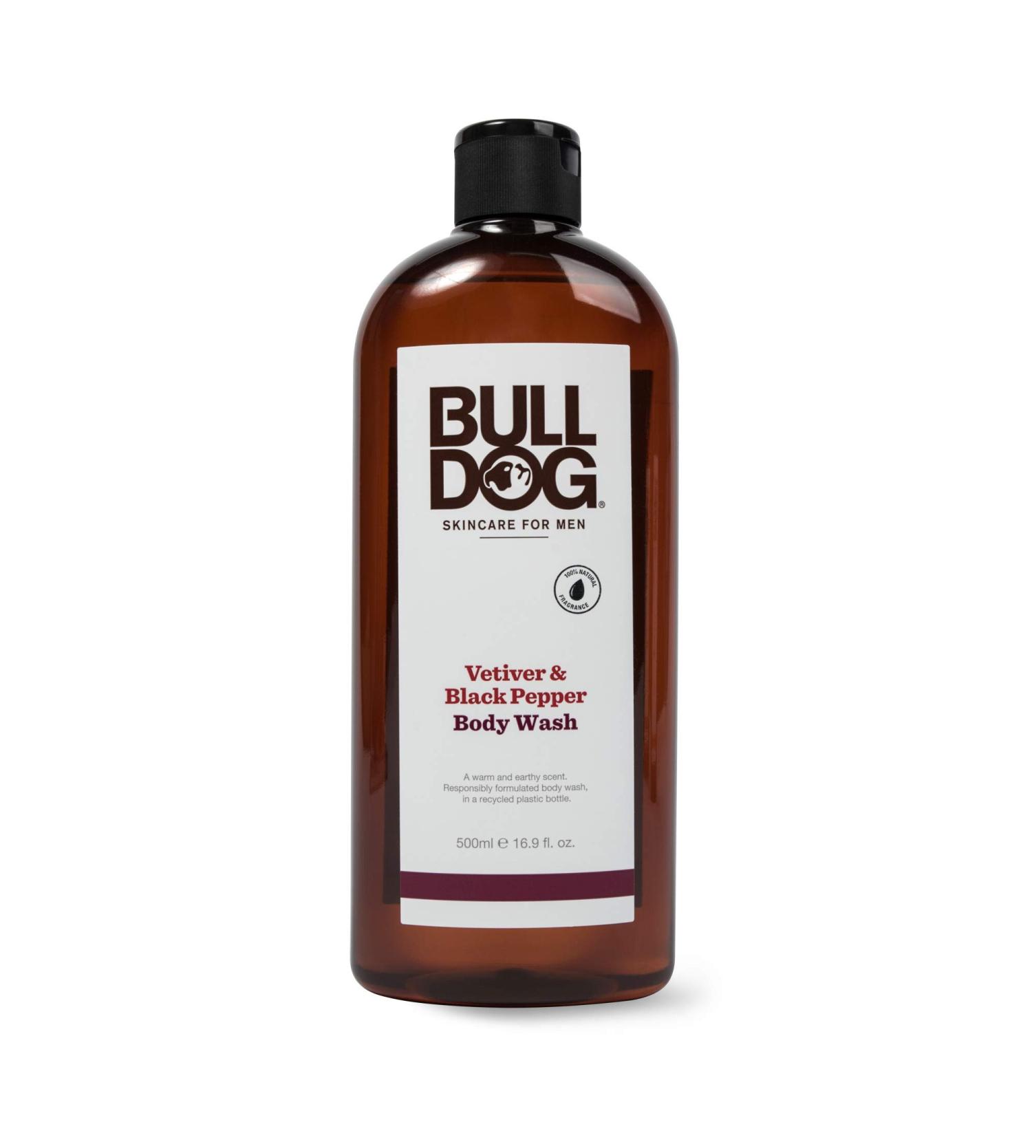 Bulldog Vetiver & Black Pepper Body Wash for Men - 16.9 fl oz (500 ml) - Buy Online on GoSupps.com