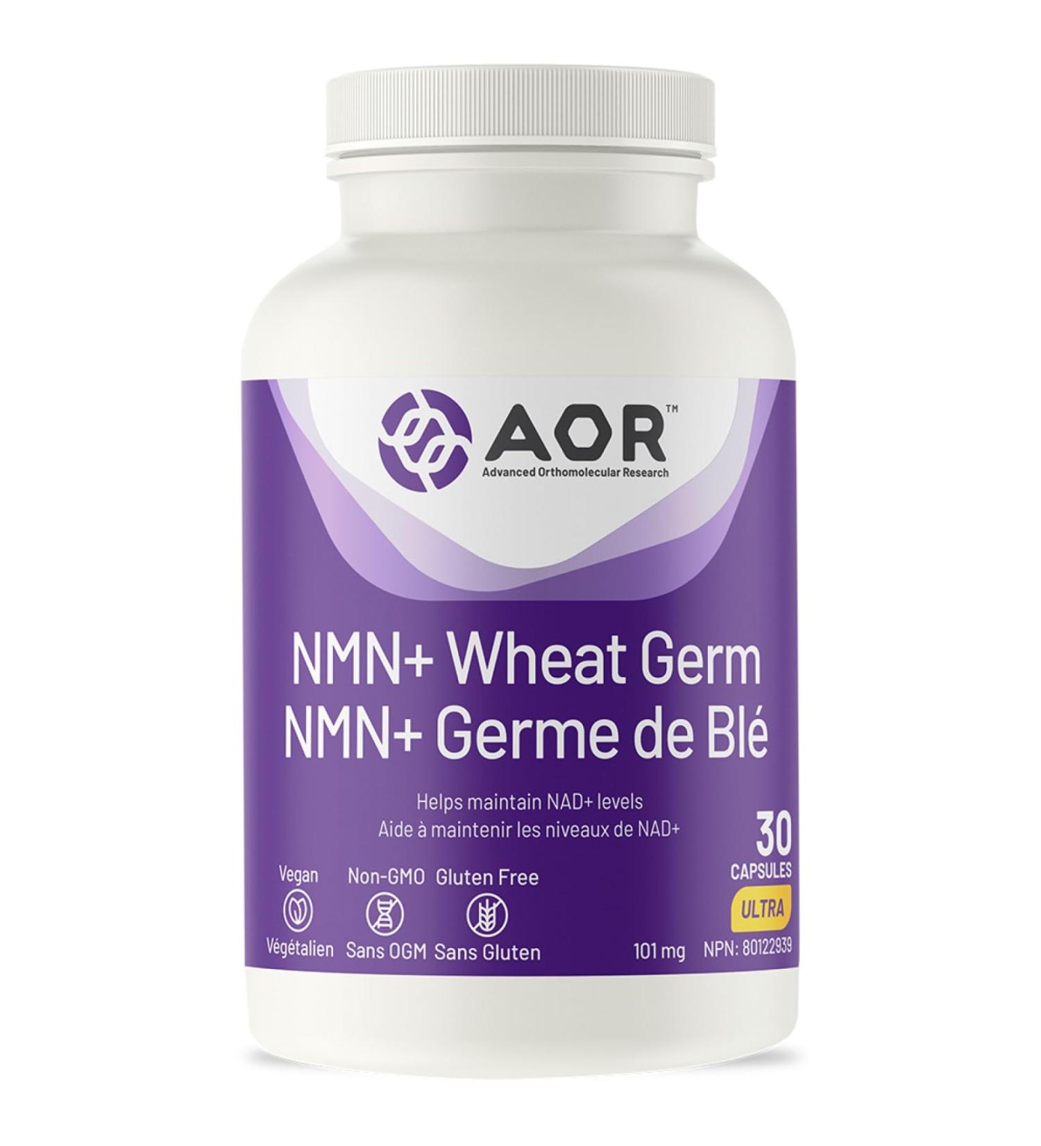 AOR - NMN+ Wheat Germ 30 capsules - Helps in Energy Metabolism and Tissue Formation - Helps Maintain Levels of NAD+ in the Blood - Supports Healthy Aging of Cells - Buy Online on GoSupps.com