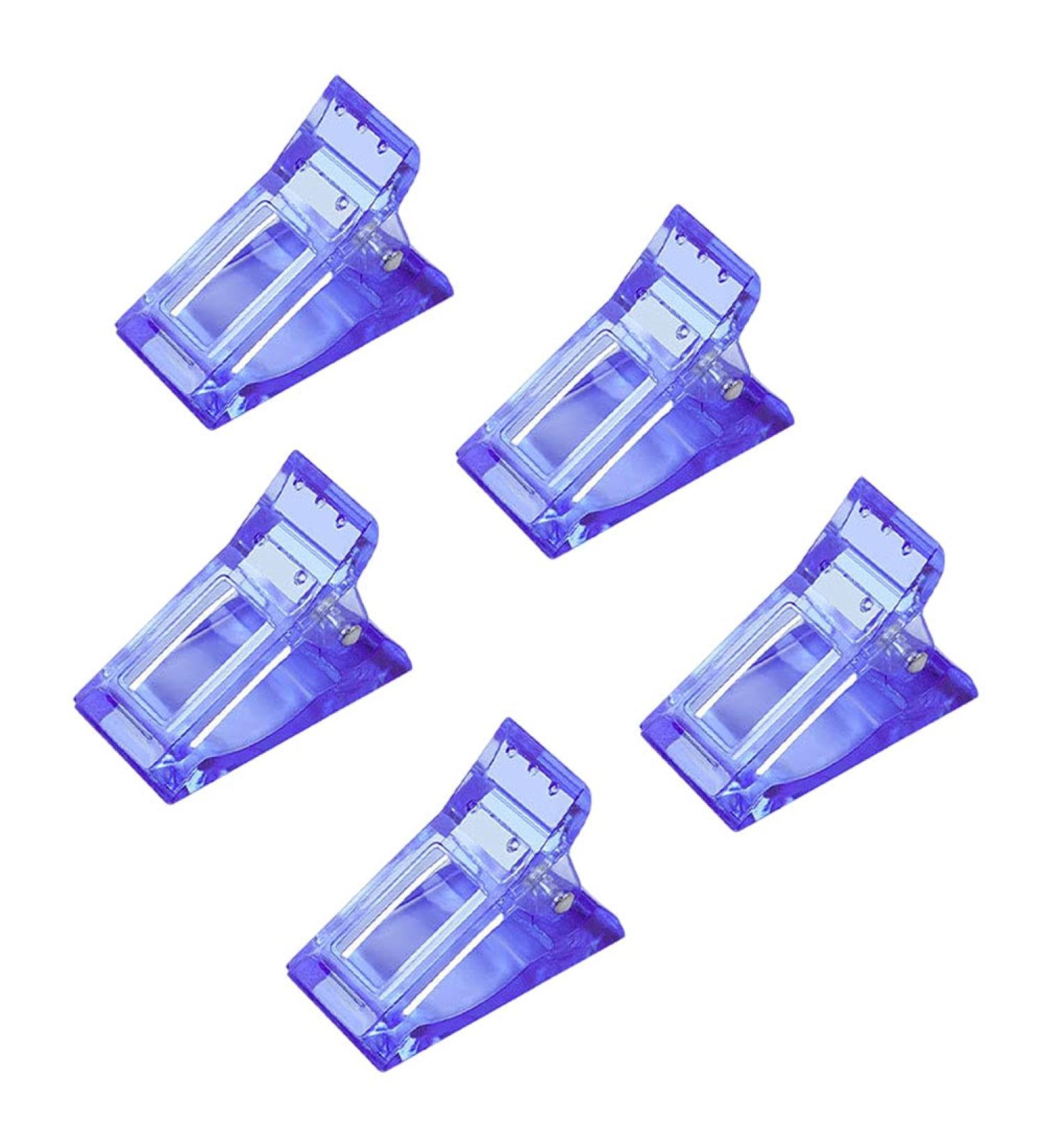 Nail Tips Clips - 5 PC Blue Nail Extension Clips & Polygel Fastening Tools for DIY Manicure - Buy Online on GoSupps.com