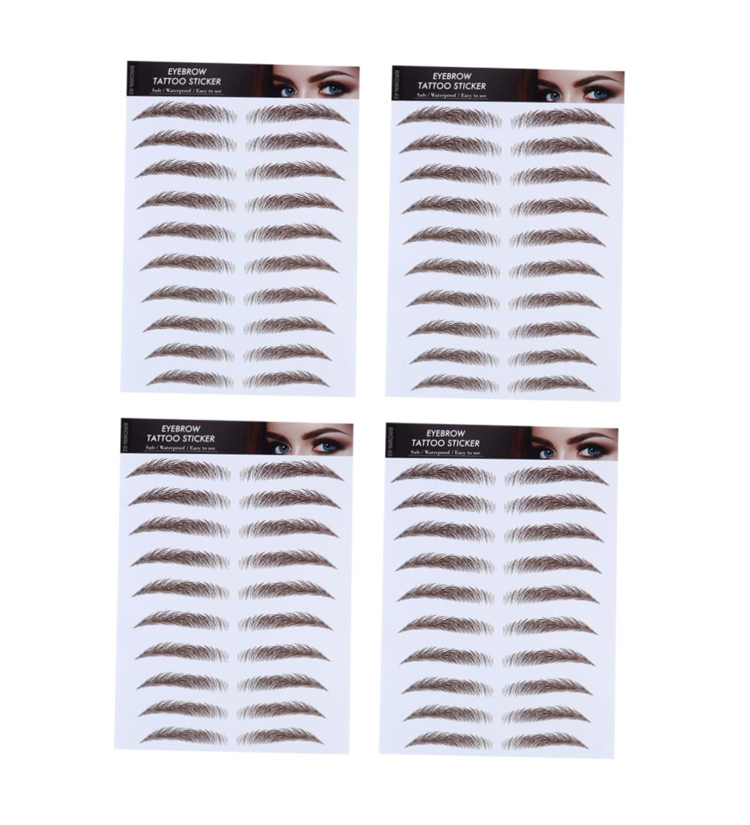 Beatifufu Hair-like Eyebrows 4pcs Eyebrow Stickers Waterproof Eyebrows Water Transfer Eyebrow Sticker Shaper 3d - Buy Online on GoSupps.com