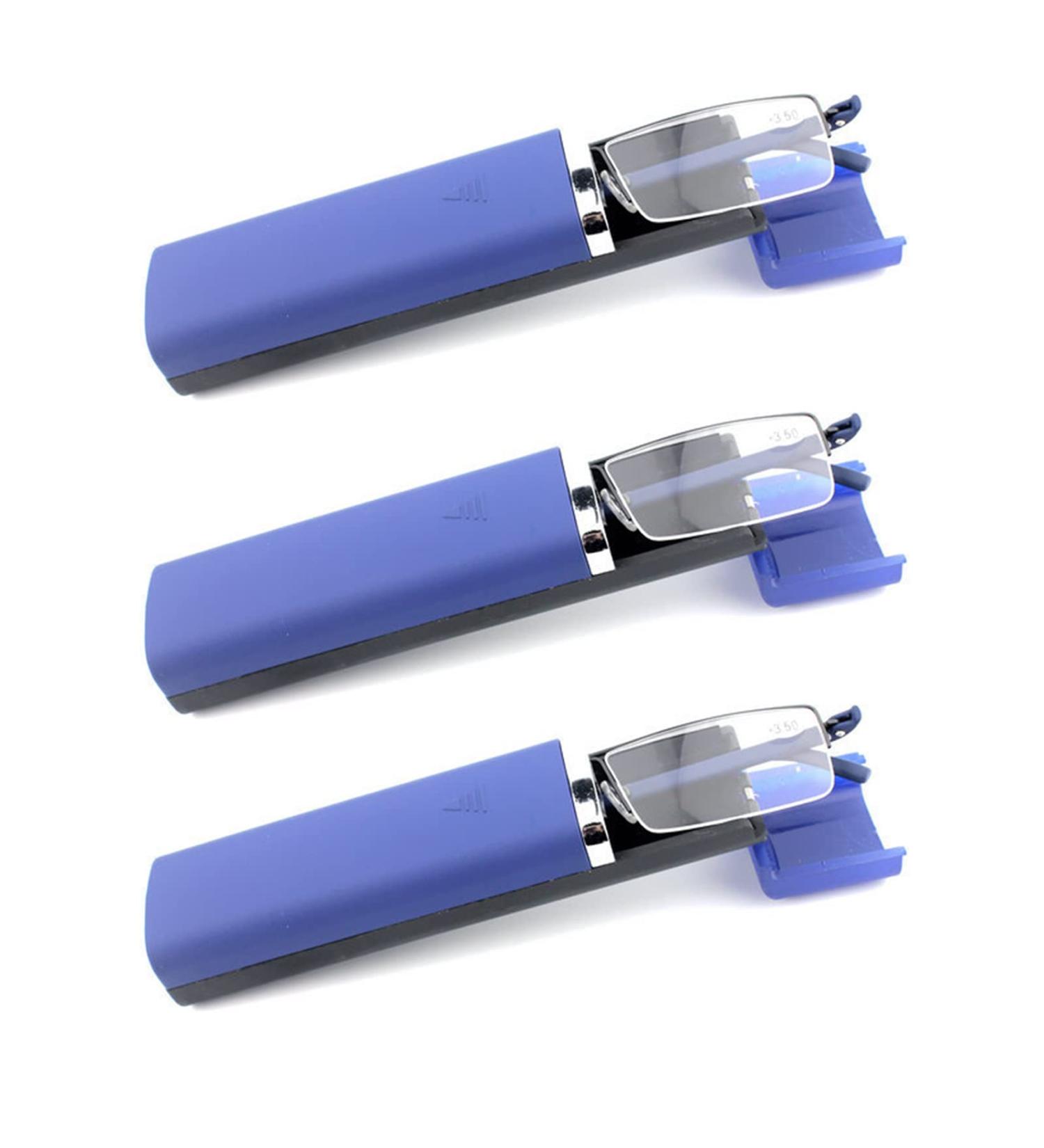 MMOWW Ultralight TR90 Reading Glasses for Men & Women - 3-Pack Half-Frame Blue 1.0 with Case - Stylish & Comfortable Reading Aid - Buy Online on GoSupps.com