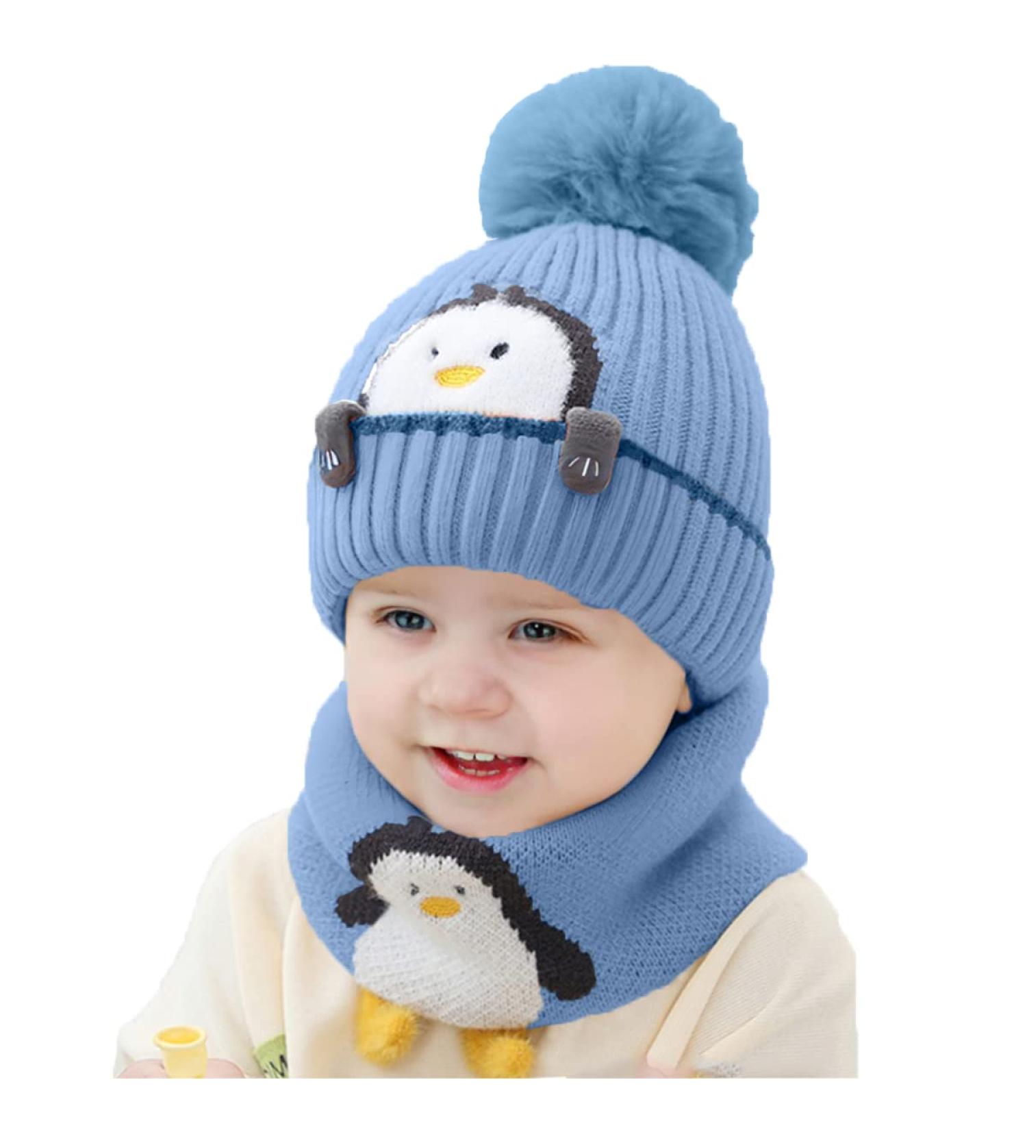 Rayson Kids Winter Hat and Scarf Set - Fleece Lined Beanie with Loop Scarf for Toddlers - Outdoor Sport - Blue - Buy Online on GoSupps.com