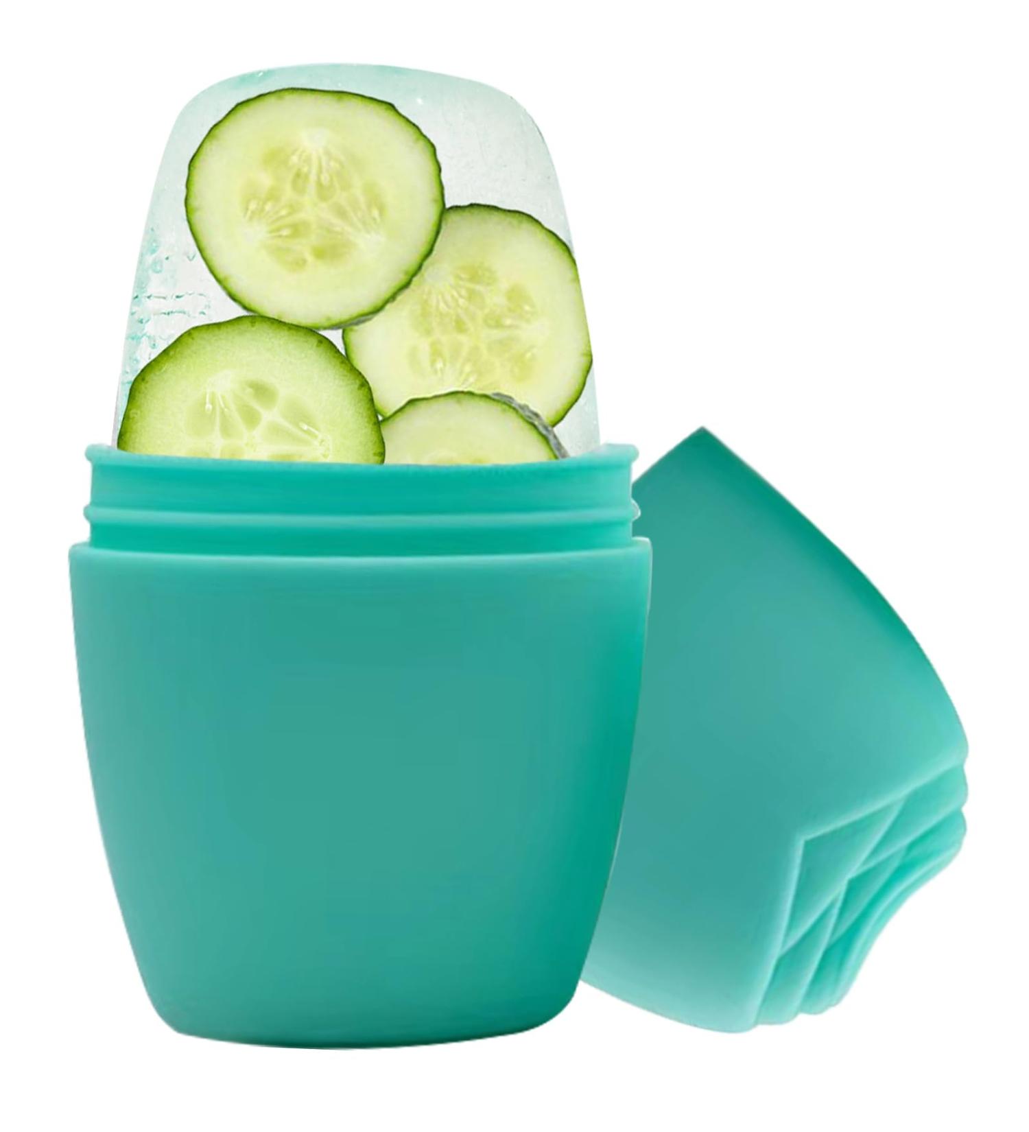 Ice Roller for Face Qewro Silicone for Tone skin Reusable Eye Puffiness Relief Ice Roller Mold for Neck Facial Roller to Remove Fine Lines Pores Anti Wrinkles (Green) - Buy Online on GoSupps.com