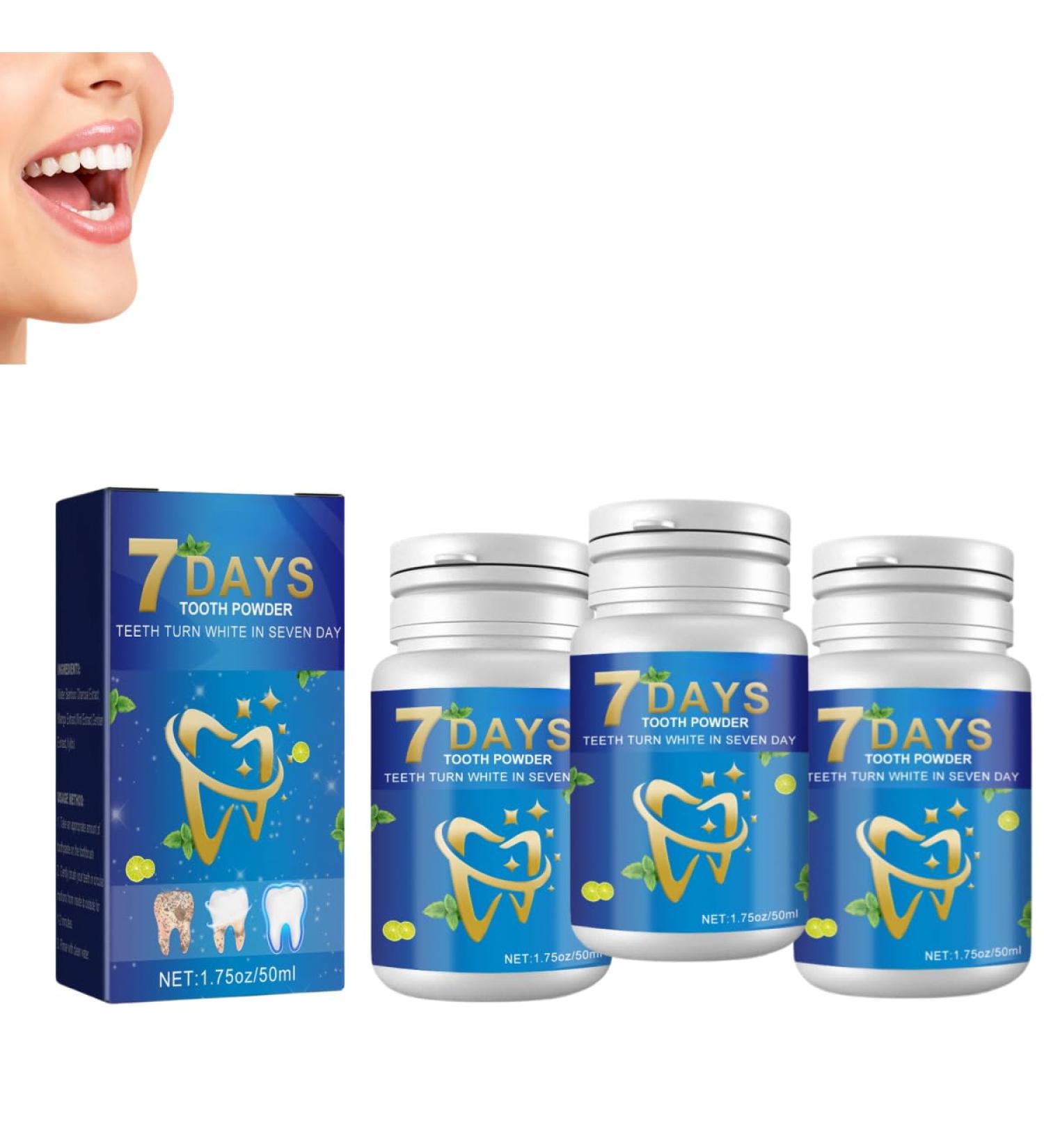 7 Days Teeth Cleaning Powder Tooth Stains and Tartar Removal Powder Teeth Whitening Powder Teeth Whitening Effective Coffee Stains Removal Tooth Powder - Buy Online on GoSupps.com