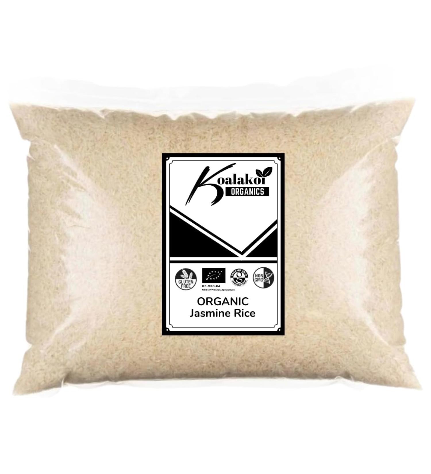 Koalakoi ORGANIC Certified White Jasmine Rice | Easy to cook soft texture sweet flavour fragant rice | Premium quality non-GMO Natural rice grain no Additives or Preservatives (1.8kg) - Buy Online on GoSupps.com