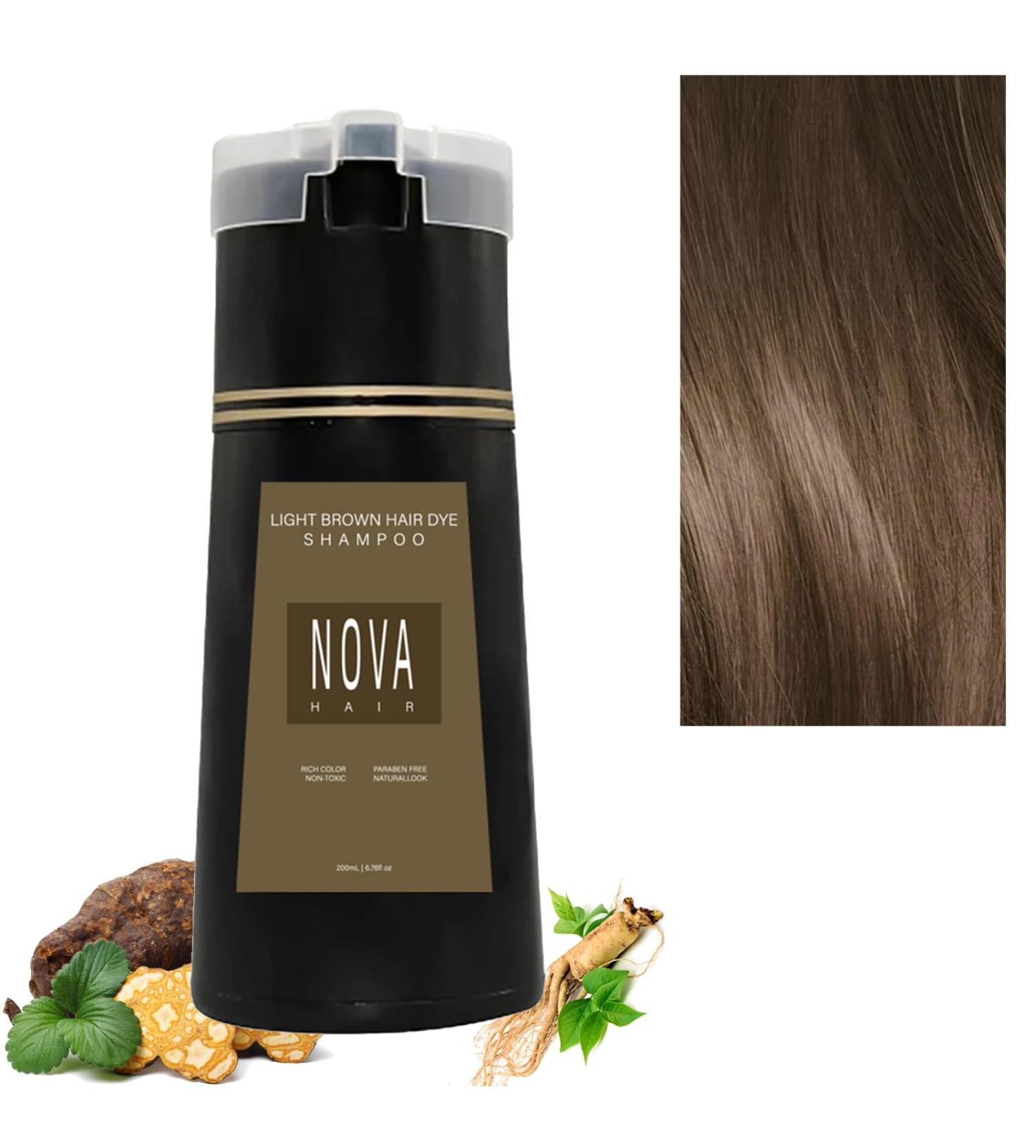 2024 Instant Dye Shampoo Dye Shampoo Quick Easy And Safe Hair Coloring Solution Instant Dye Shampoo For Men Women (Light Brown) - Buy Online on GoSupps.com