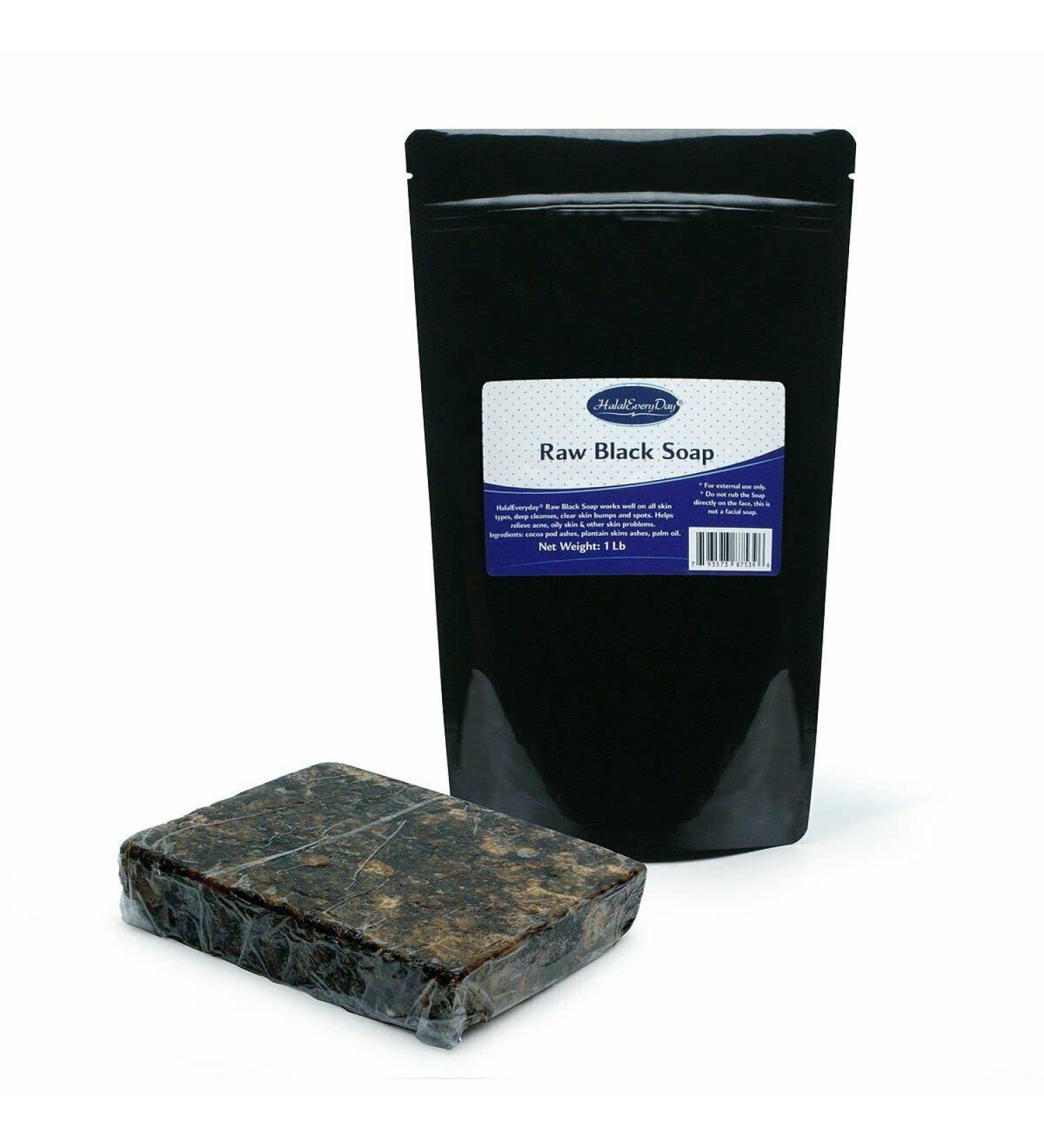 Raw Black Soap from Ghana - 1 Lb | HalalEveryday | Natural Skin Benefits & International Shipping - Buy Online on GoSupps.com