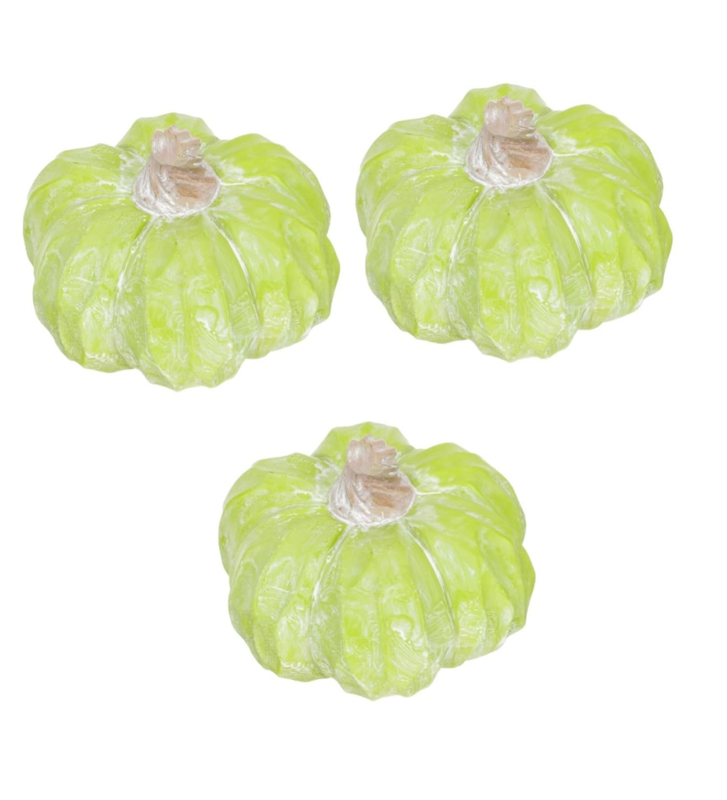 HOLIDYOYO 3pcs Pumpkin Decoration Autumn Rustic Pumpkin Desk Topper Figurines for Outdoors Fake Pumpkin Thanksgiving Day Pumpkin Ornament Decorative Pumpkin Ceramics Window Gift Greenx3pcs 13X13CMx3pcs - Buy Online on GoSupps.com