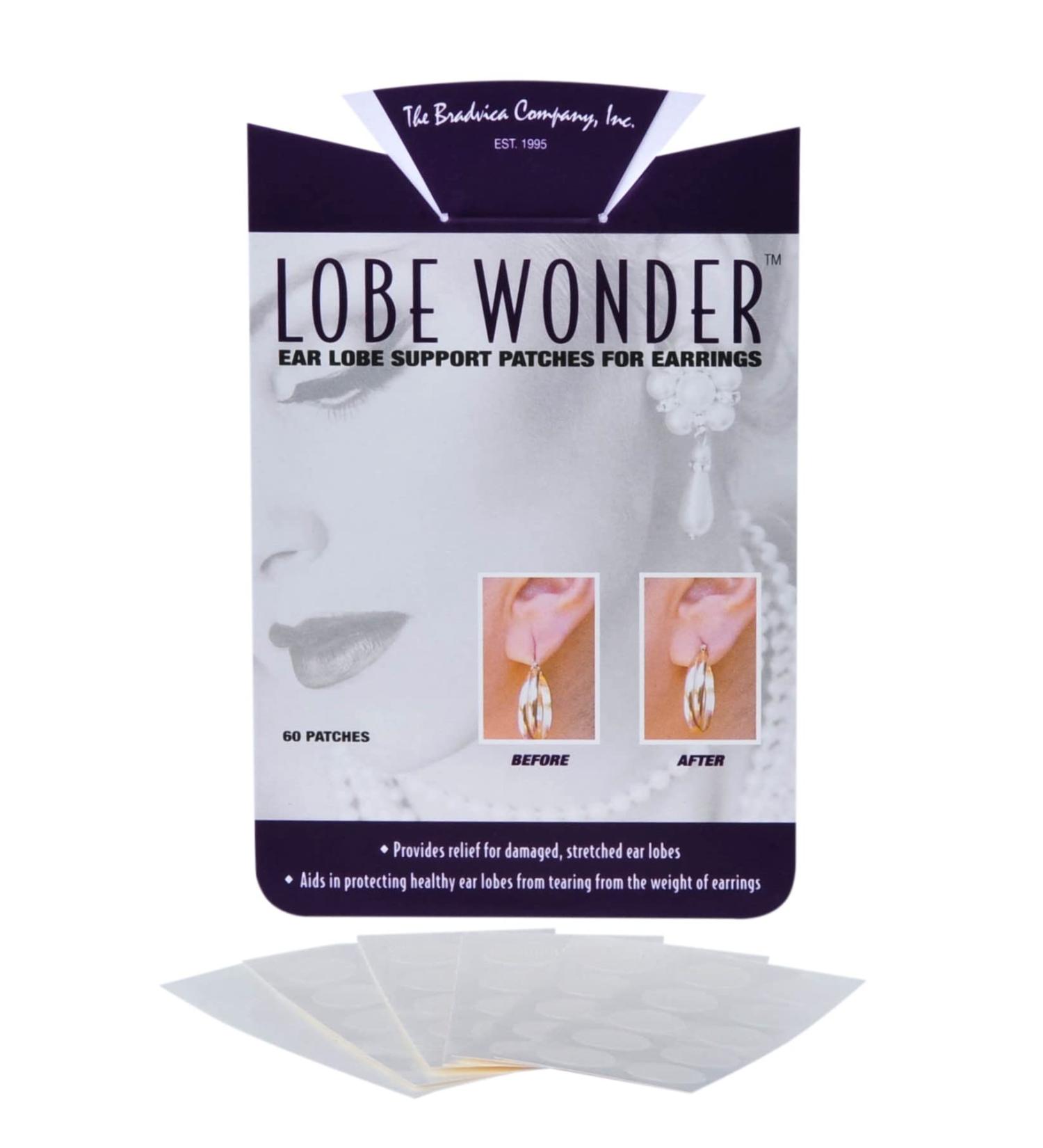 Lobe Wonder Ear Lobe Support Patch - Eliminates Torn Piercings - 420 Clear & Latex-Free Patches - Buy Online on GoSupps.com